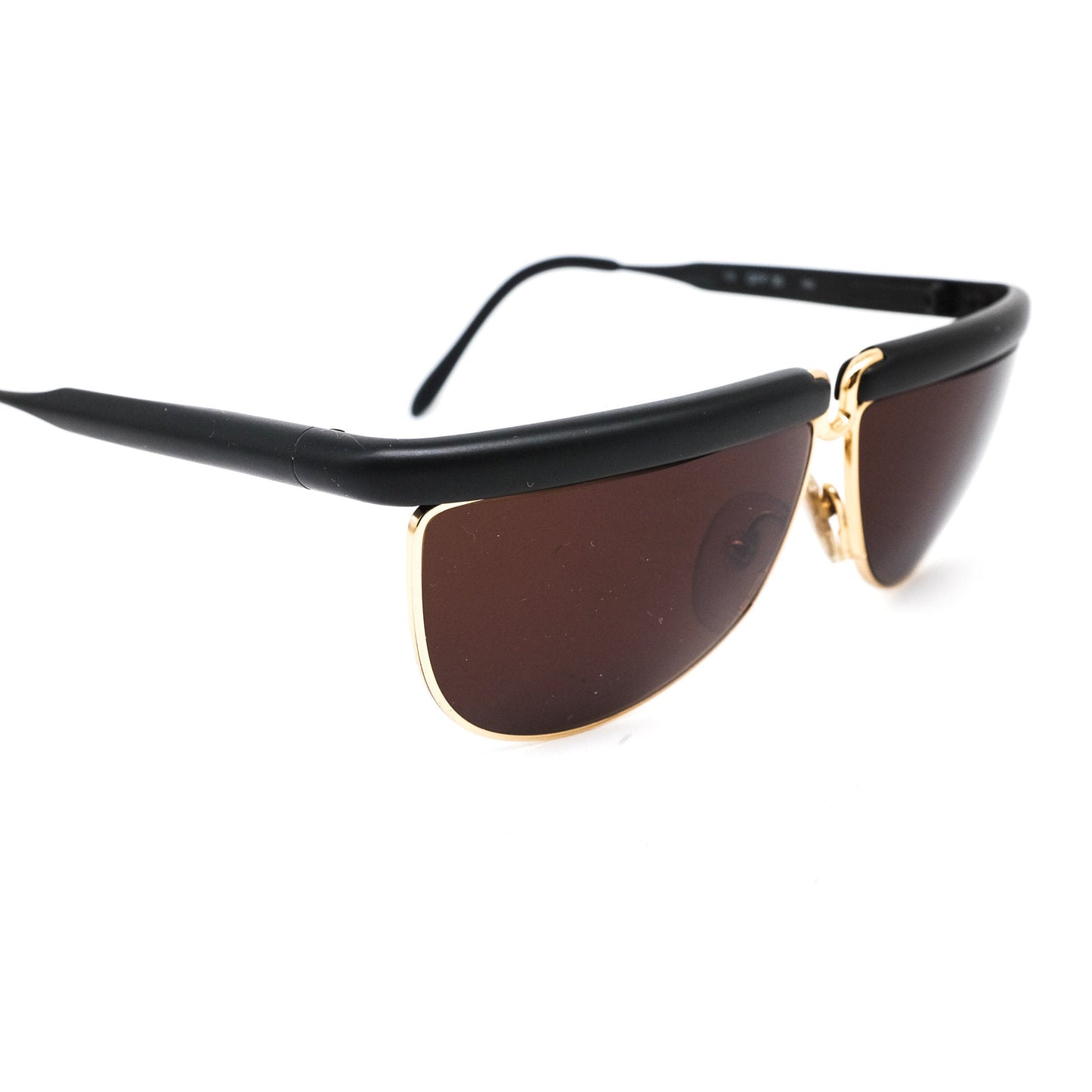 Gianfranco Ferré GFF 30 alutanium black/gold drop shaped sunglasses Made in Italy, 1980s nos