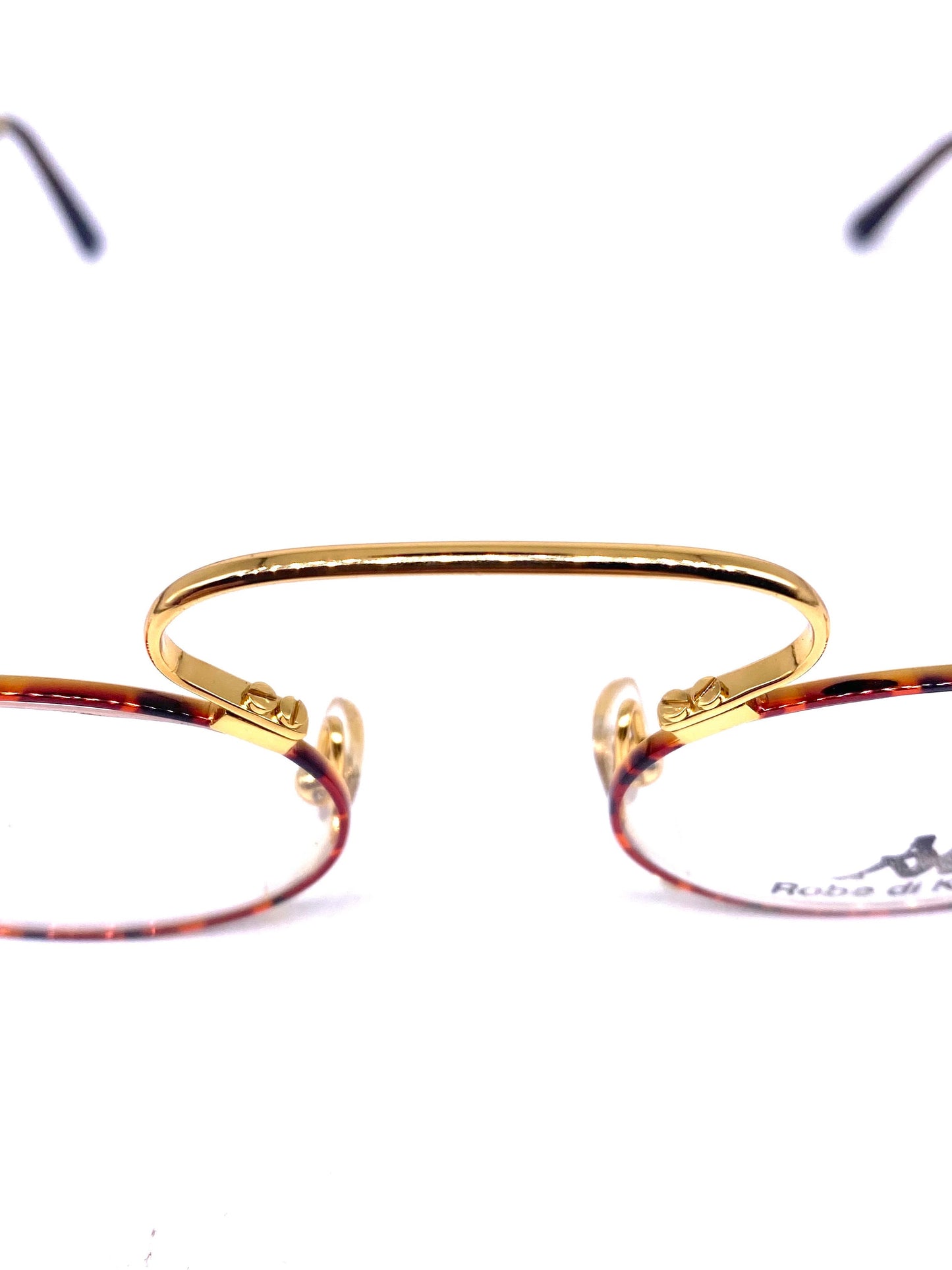 Robe di Kappa steampunk/ antique Victorian inspired oval golden reading glasses, NOS 80s Italy