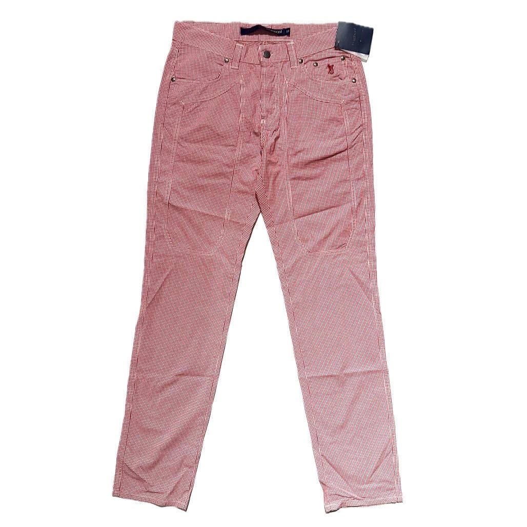 Jackerson checkered chinos white and red light cotton pant BNWT Y2k
