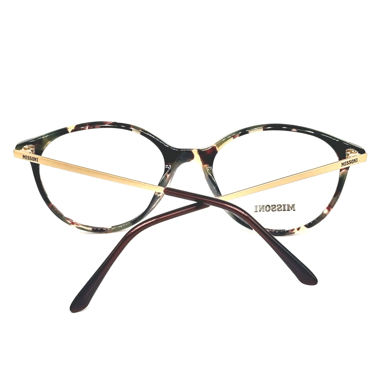 Missoni M882 dark tortoise glasses, classic pantos style w golden temples Nos 80s Italy