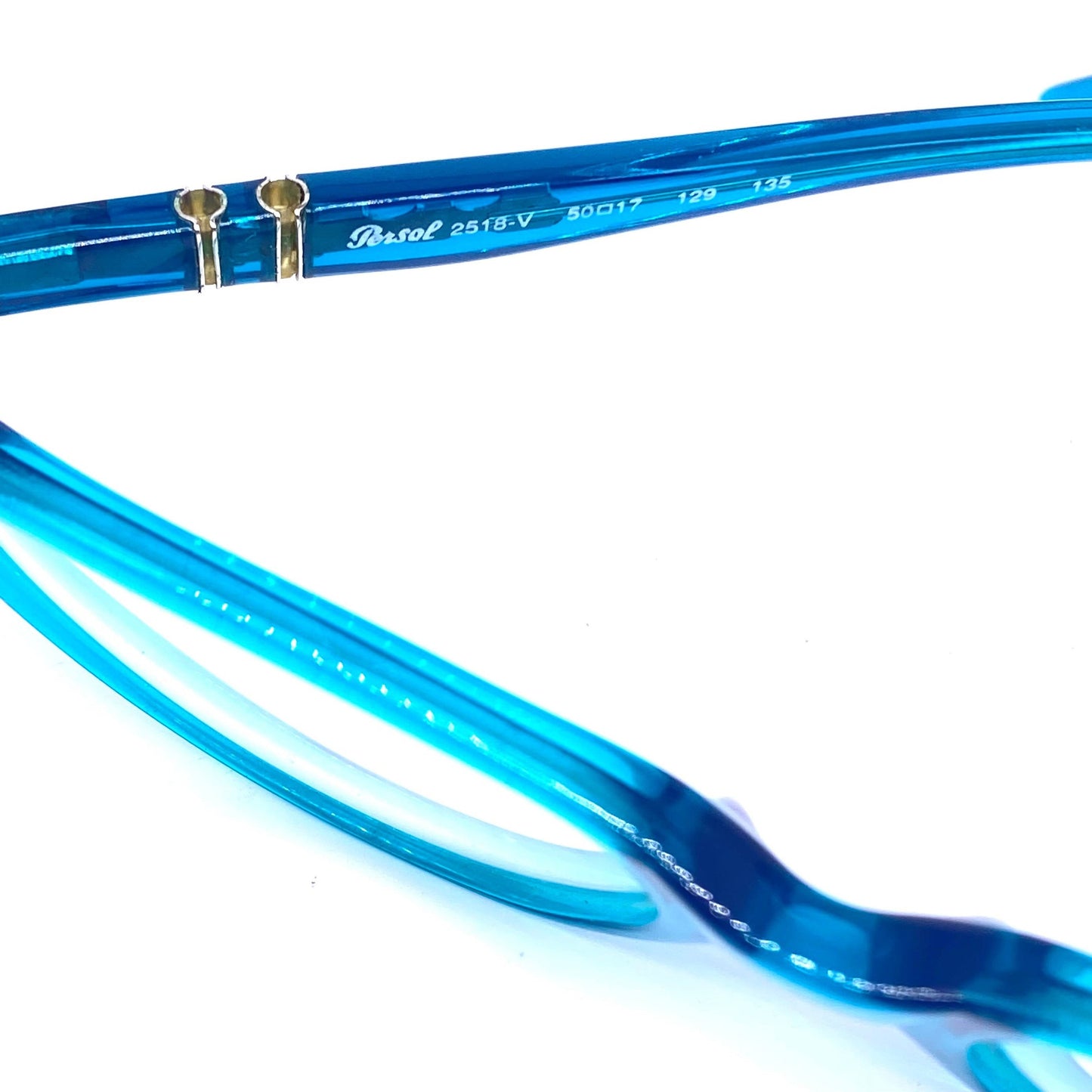 Persol 2518-V blue/green cateye eyeglasses frames hand made in Italy, NOS 90s