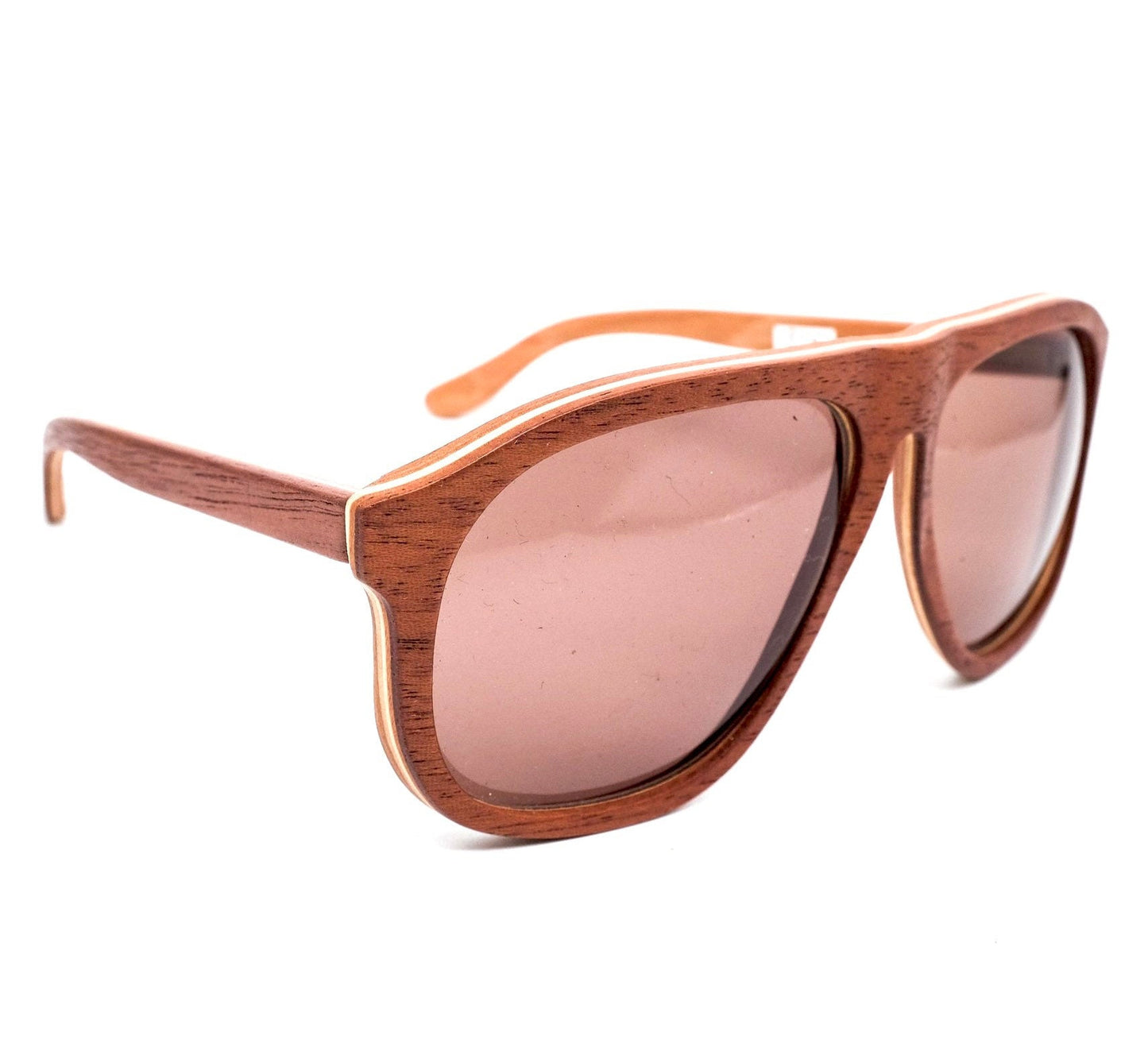 Jean Lempereur woodline multilayered aviator oversize sunglasses, NoS 80s hand made France