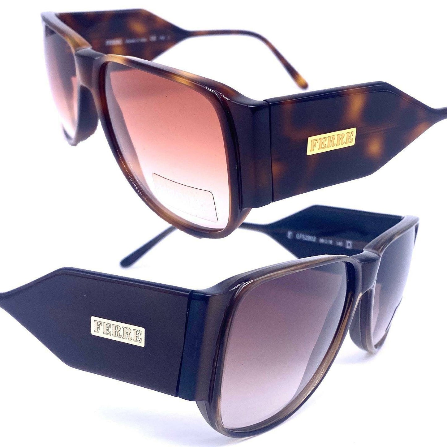 Gianfranco Ferre 140-S cool drop shaped sunglasses thick temples, NOS 90s