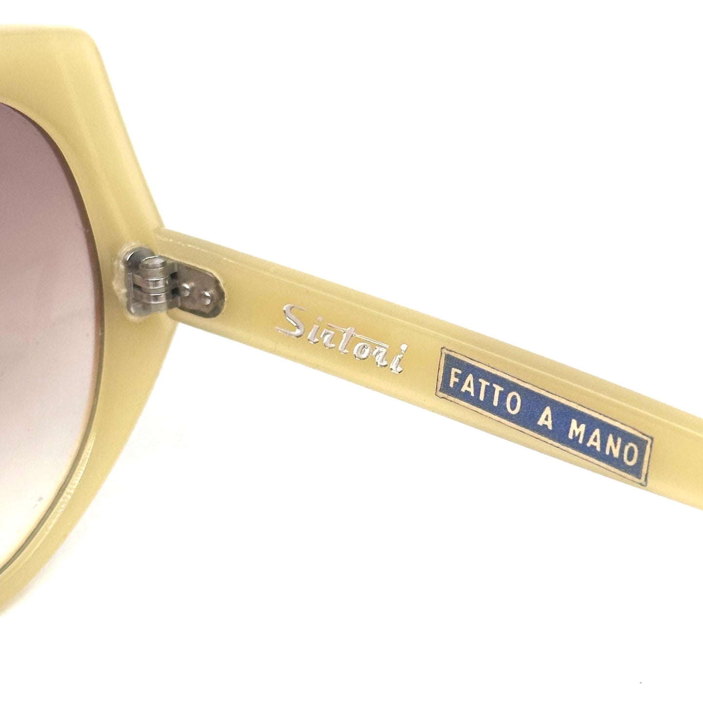 Sirtori Sabrina Handmade White Cream Vintage Sunglasses 1980s