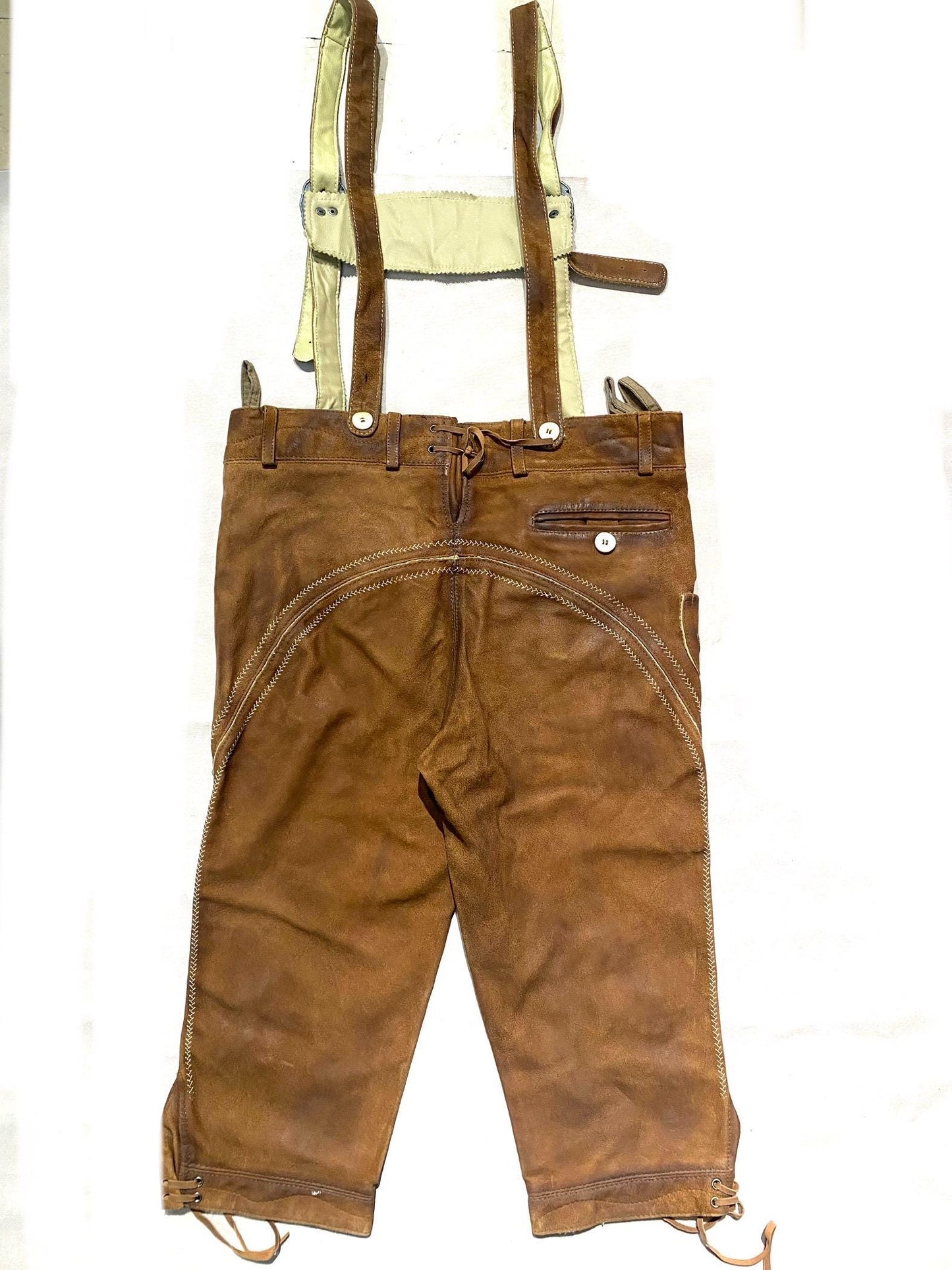 German tradition leather shorts w suspenders, trachten Garments 3 variants