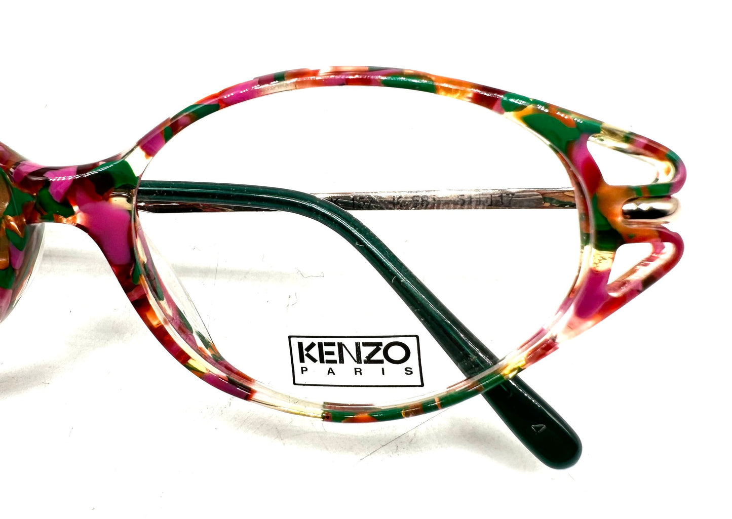 Kenzo Pompei K157 eyeglasses frames in a colorful speckled cello,80s hand made France