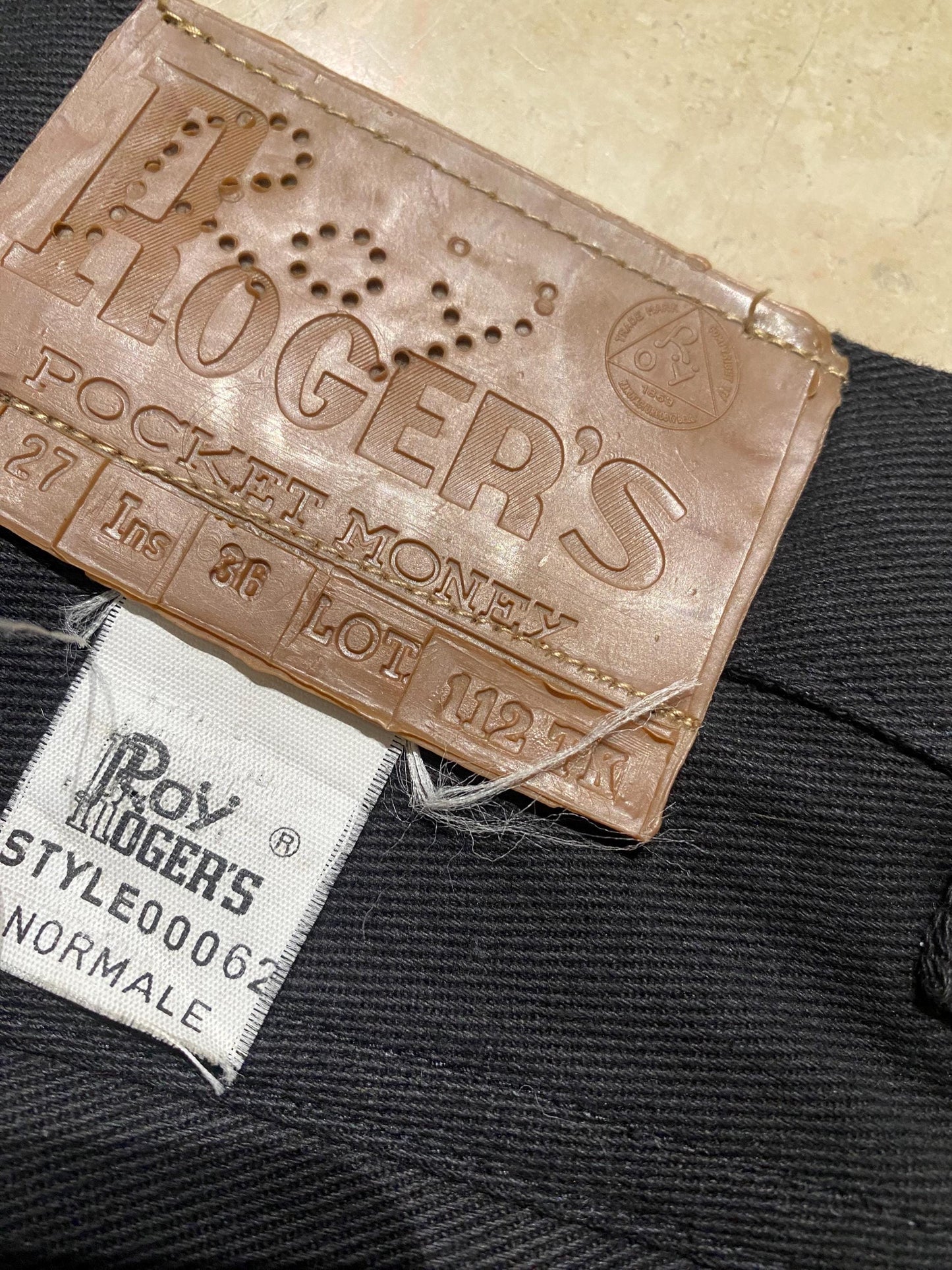 Roy Roger’s Pocket Money NOS 80s straight jeans, coming in black or navy, sz 27-36