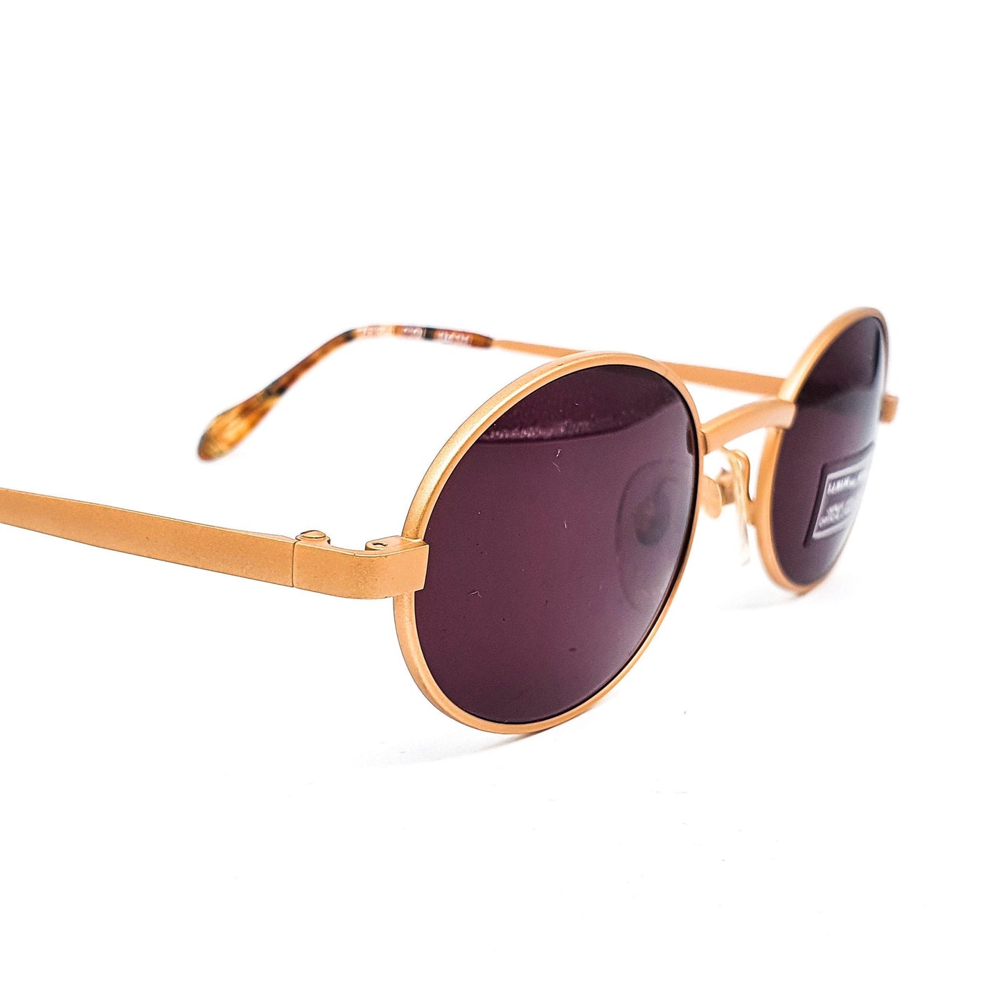 Alain Mikli 7686 Vintage oval matt gold sunglasses, 90s NOS handmade in France