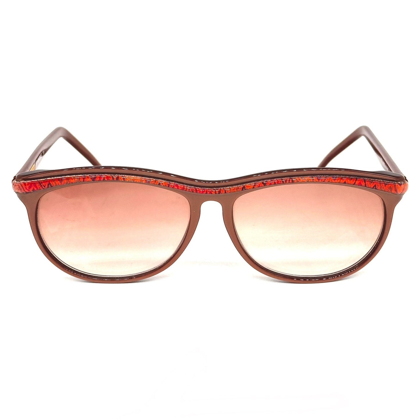 Missoni M128/S brown sunglasses with red textured stripe