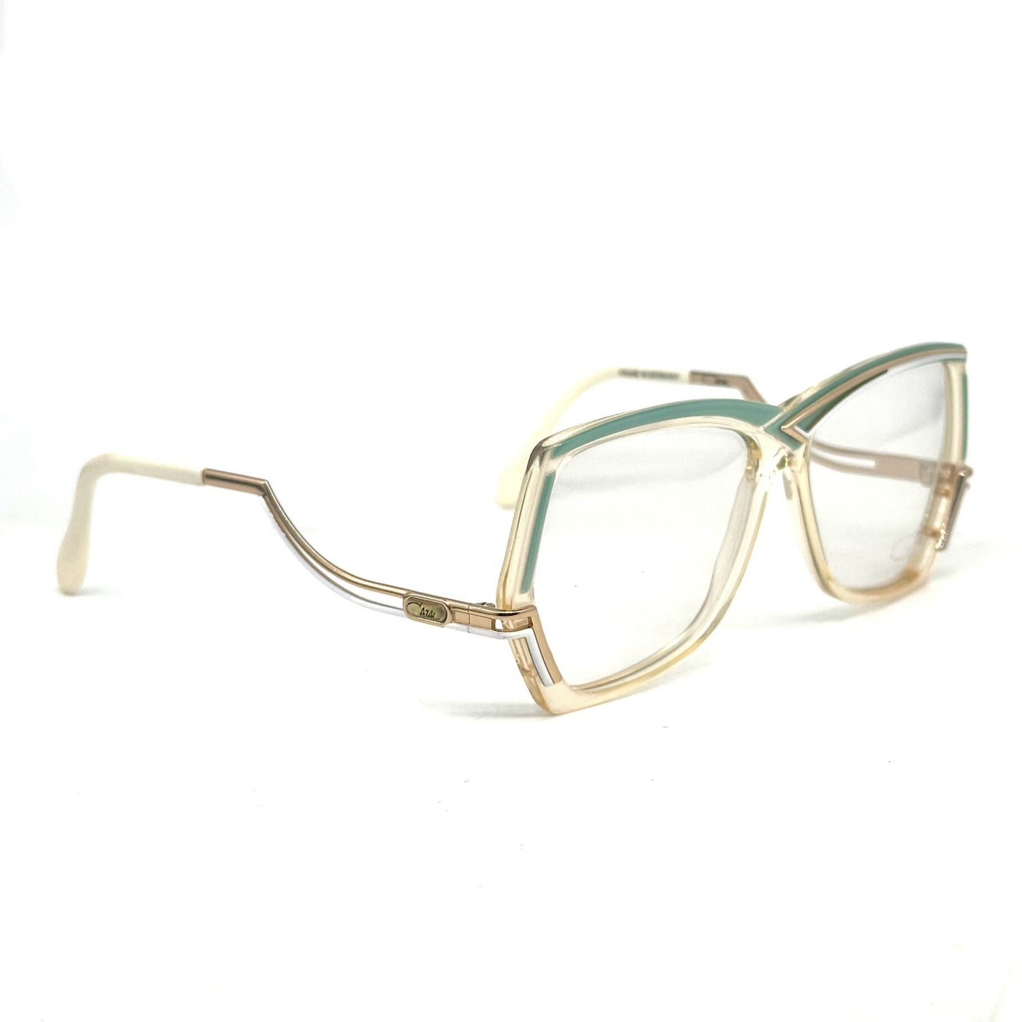 Cazal 178 collectors’ square oversized eyeglasses w asymmetrical details, NOS 80s W. Germany