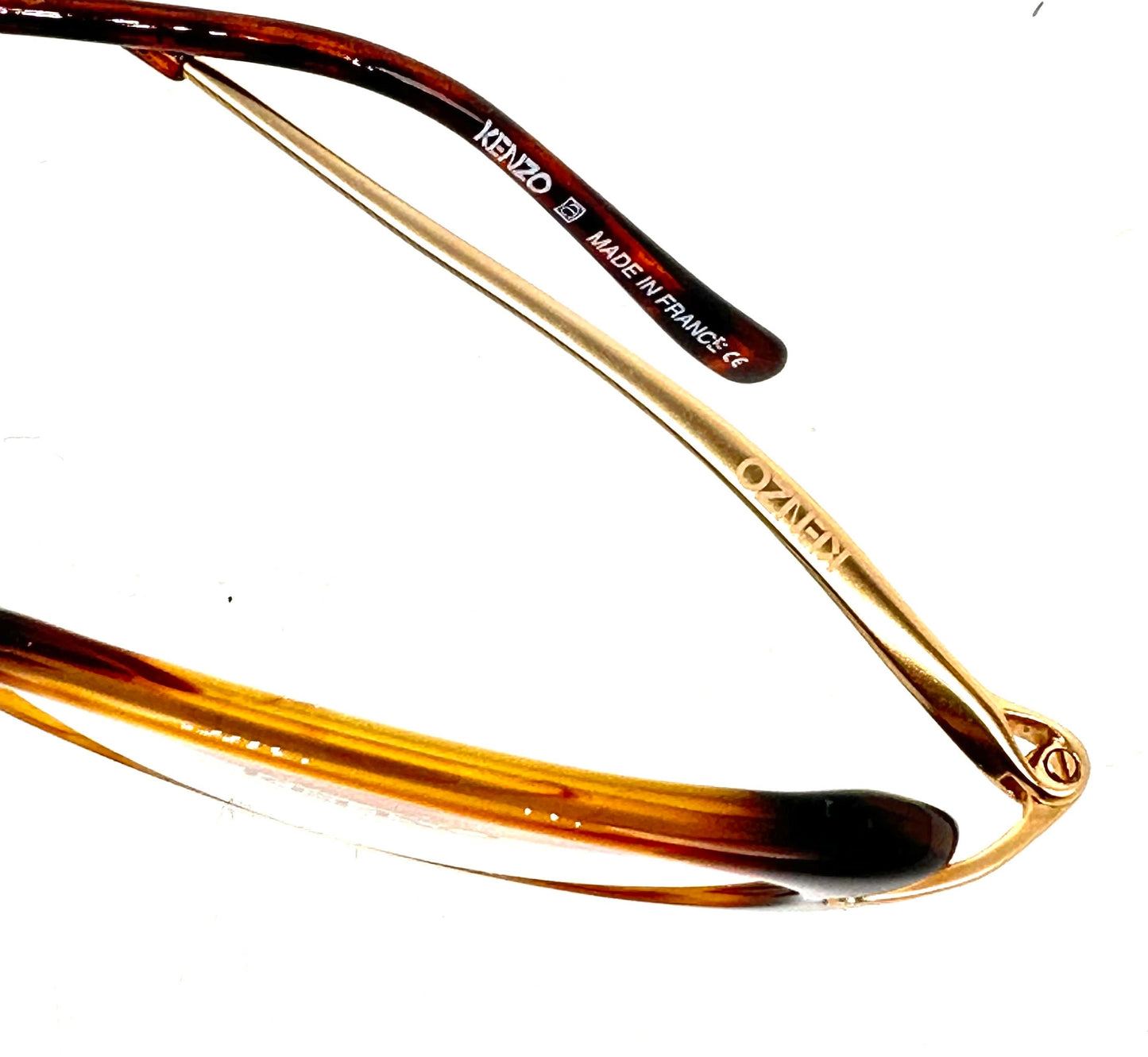 Kenzo k596 DINAH vintage oval brown tortoise cello eyeglasses frames, 80s France
