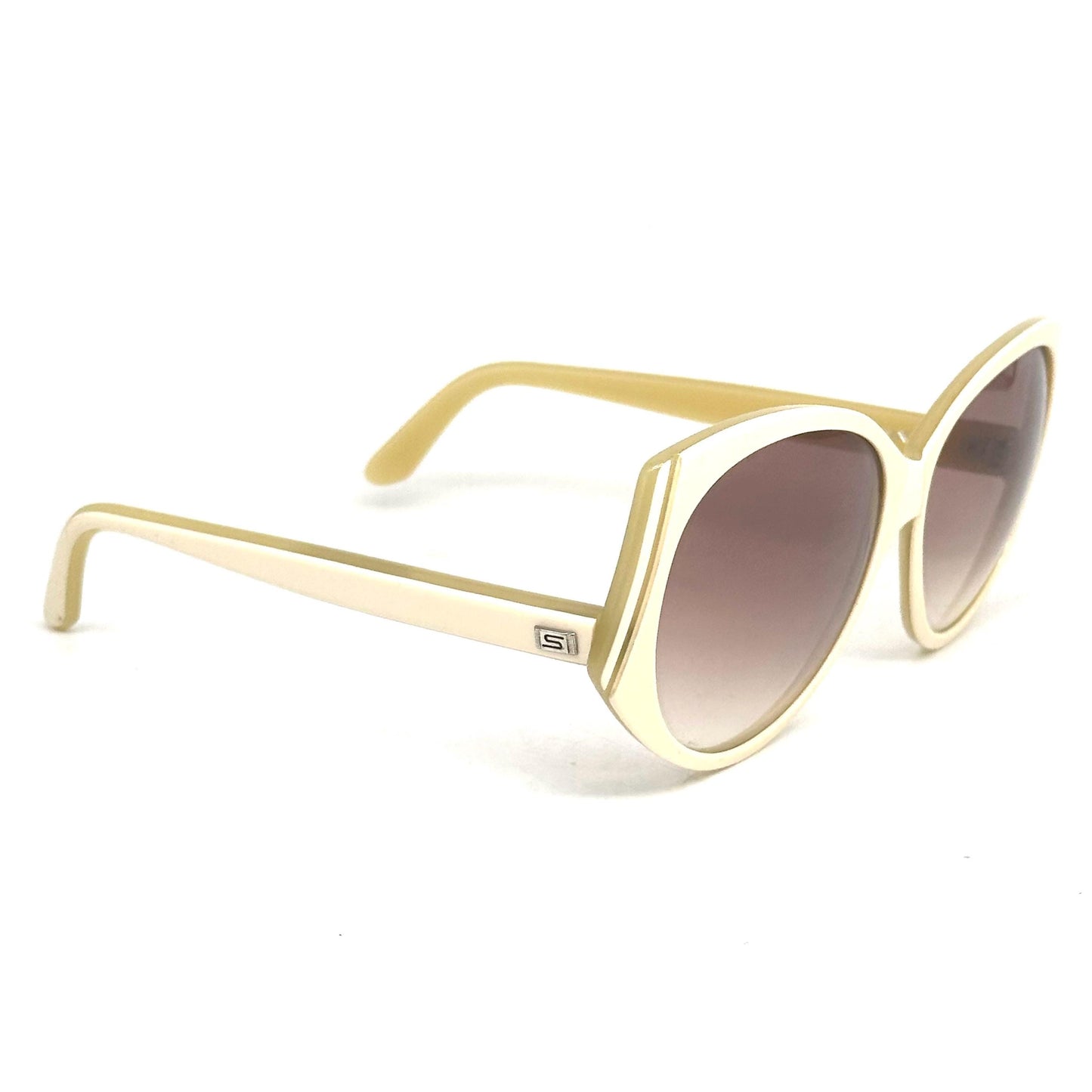 Sirtori Sabrina Handmade White Cream Vintage Sunglasses 1980s