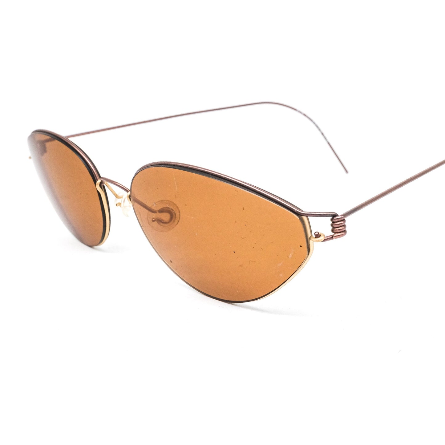 Lindberg minimalist ultra light cateye sunglasses w brown antiglare lenses. 80s Denmark NOS
