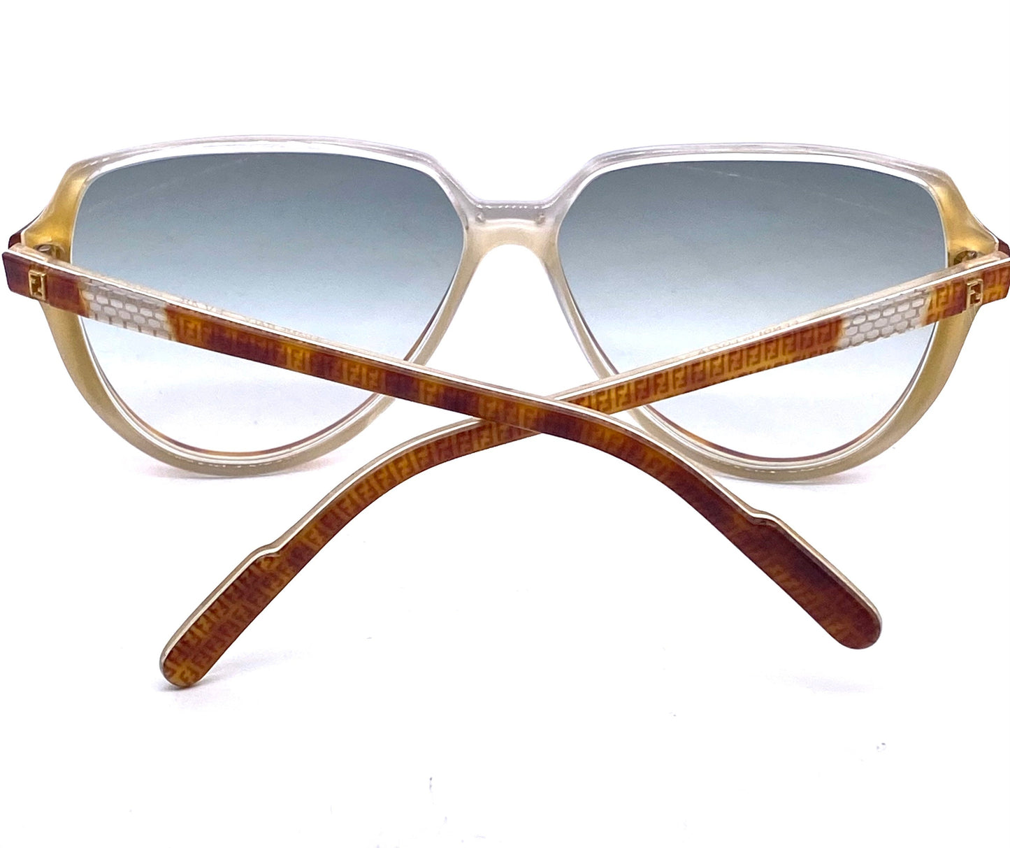 Fendi FV48 monogram drop shaped cello sunglasses made in Italy, 80s NOS