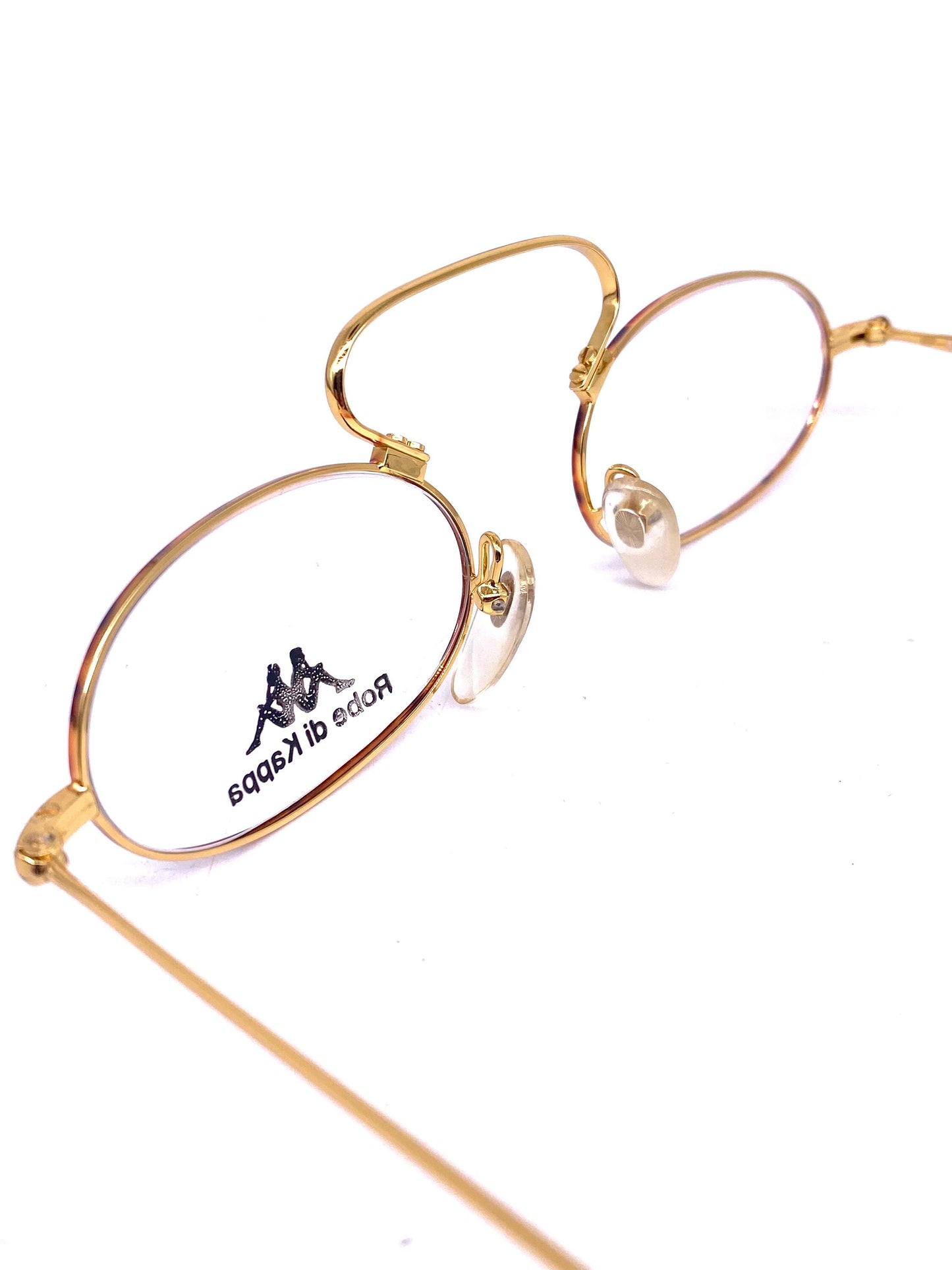 Robe di Kappa steampunk/ antique Victorian inspired oval golden reading glasses, NOS 80s Italy
