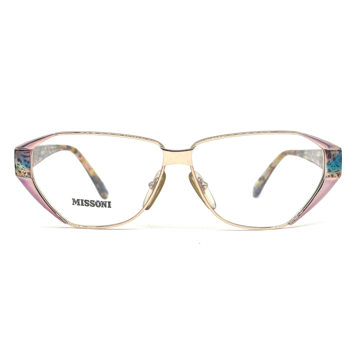 Missoni M341 colorful ladies square / cateye frames hand made in Italy by Safilo, 1980s NOS