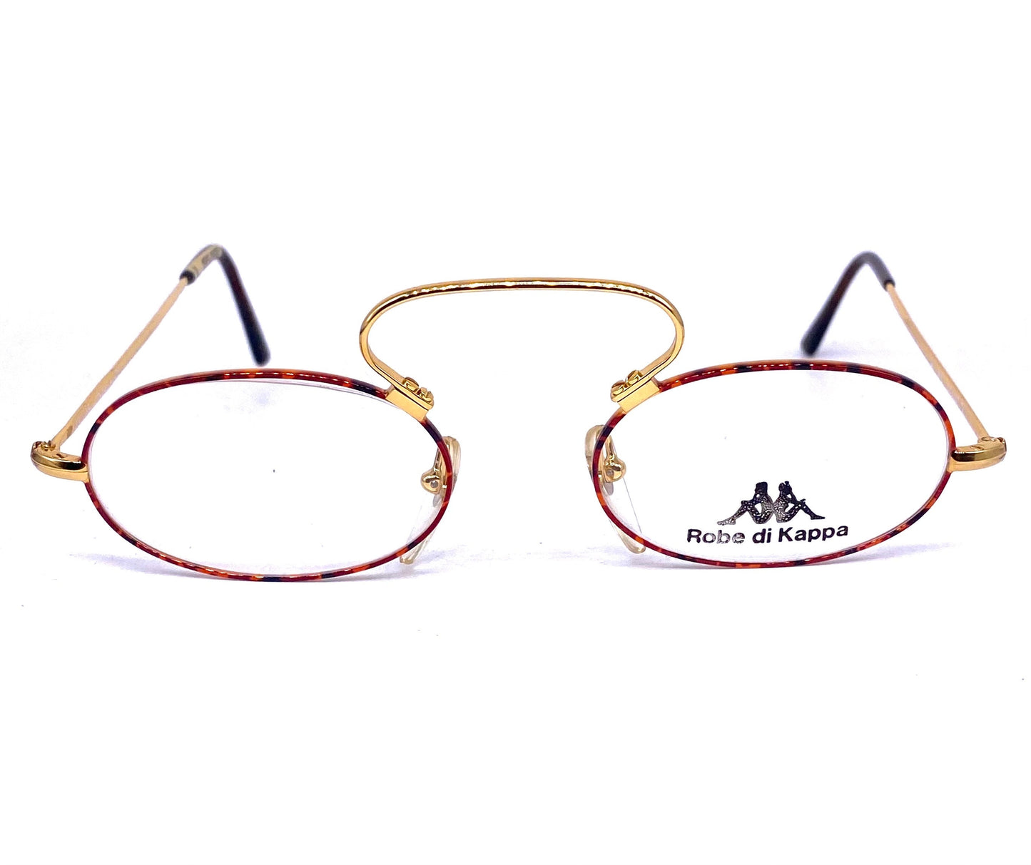 Robe di Kappa steampunk/ antique Victorian inspired oval golden reading glasses, NOS 80s Italy
