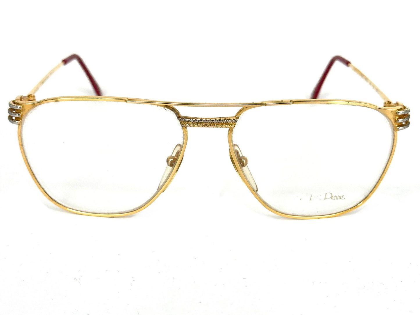 Anne Marie Perris AM10 23k gold luxury aviator eyeglasses / Sunglasses frames hand made in Italy, 80s NOS