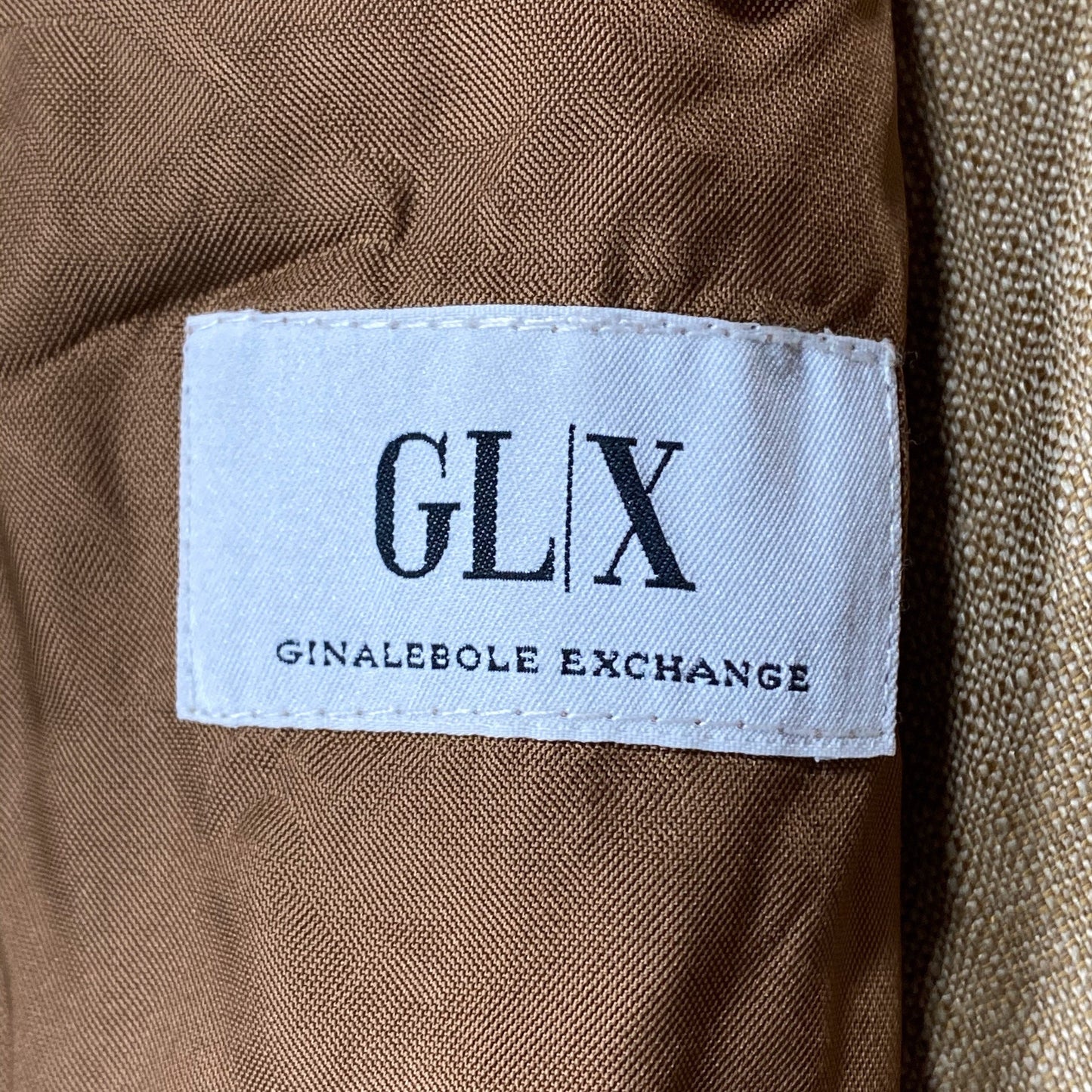 GinaLebole precious silk/wool blend beige blazer jacket, deconstructed pattern, mint condition.