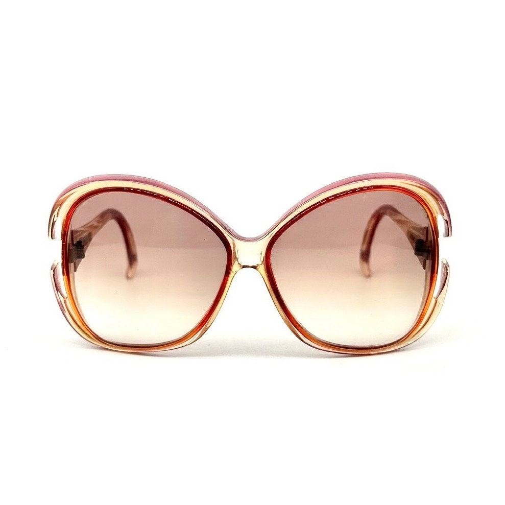 Jacques FATH VERLAINE pink/red spacey oversized sunglasses, 1970s hand made France