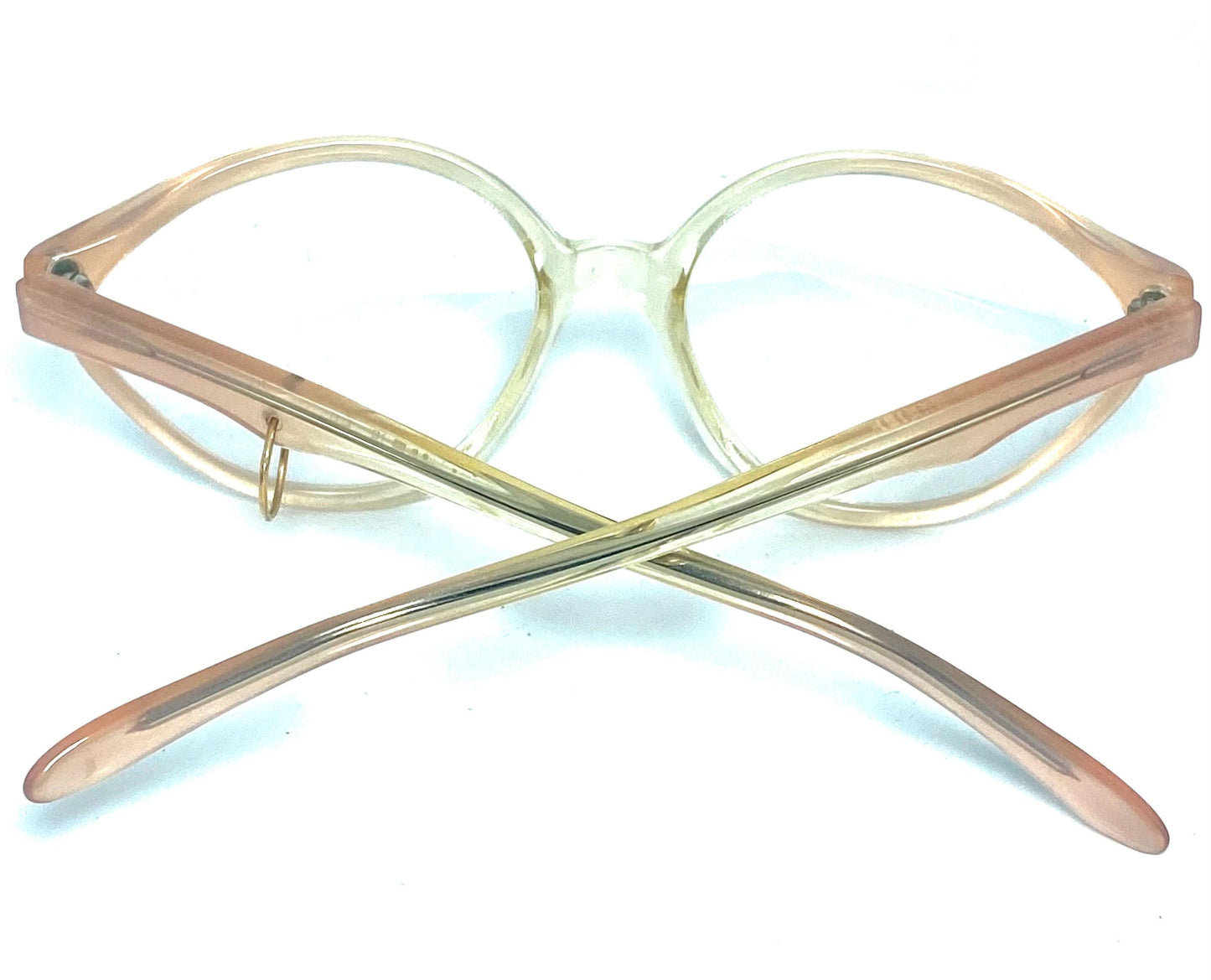 Sonia Rykiel 2119 clear oval ladies frames w pieced temples and pink fading , NoS 80s France
