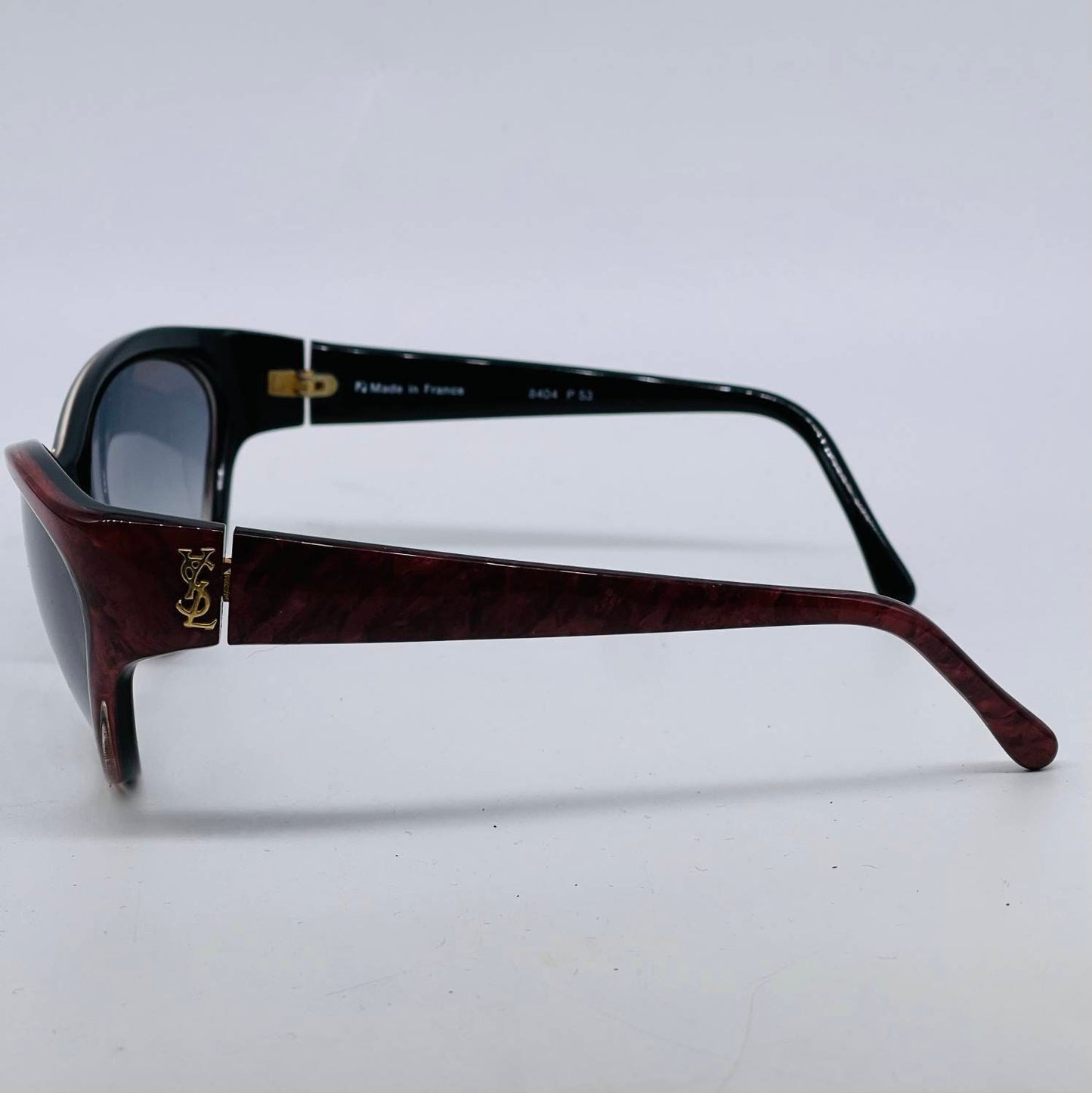 YSL 8404 burgundy marble sunglasses Made in France in the 80s