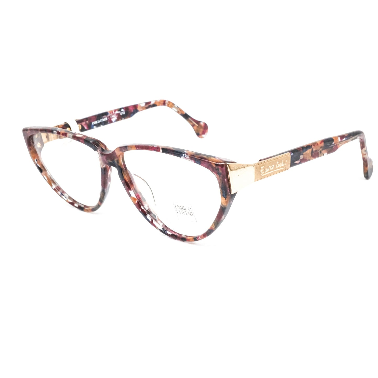 Enrico Coveri 102 310 multicolour cello cateye eyeglasses frames, 1990s NOS Italy