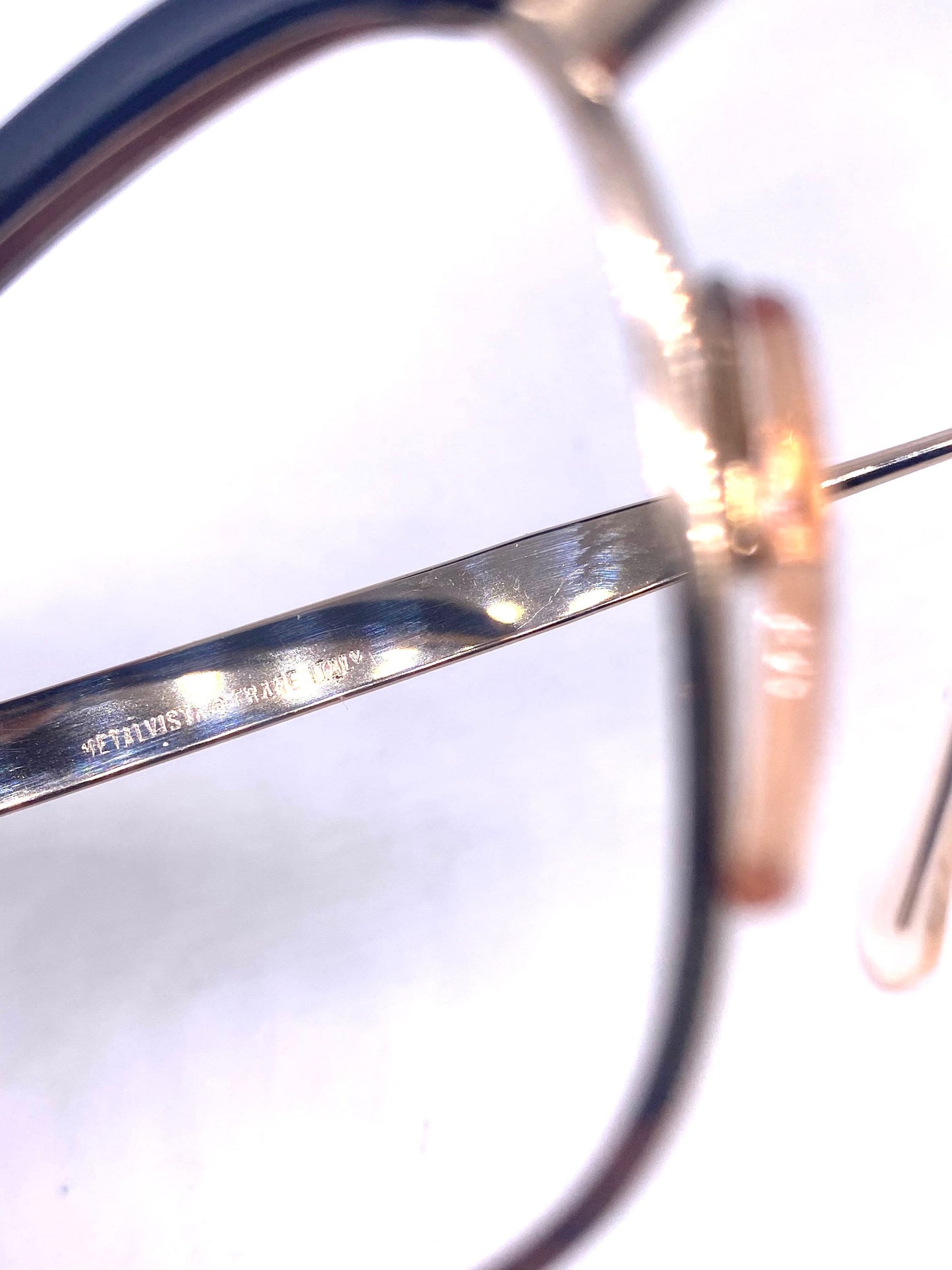 MetalVista Mario 60s iconic square gold plated black rolled brows frames, super geeky, NOS made in Italy