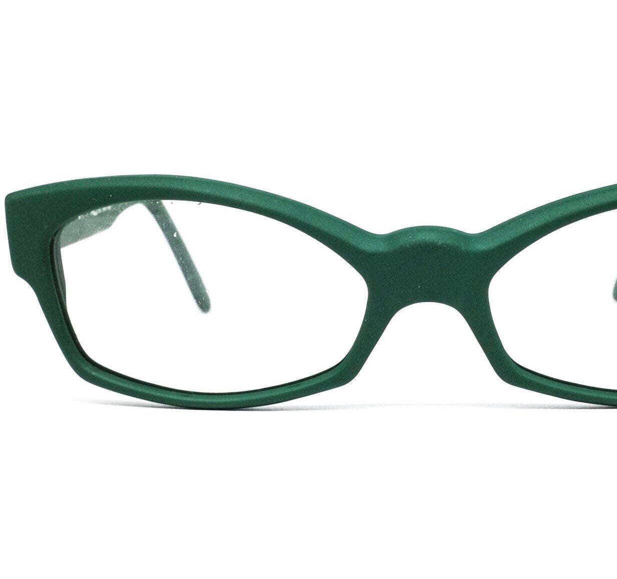 Michel Klein for Lempereur MK19 matt green cateye eyeglasses frames, NOS 1980s  Made in France
