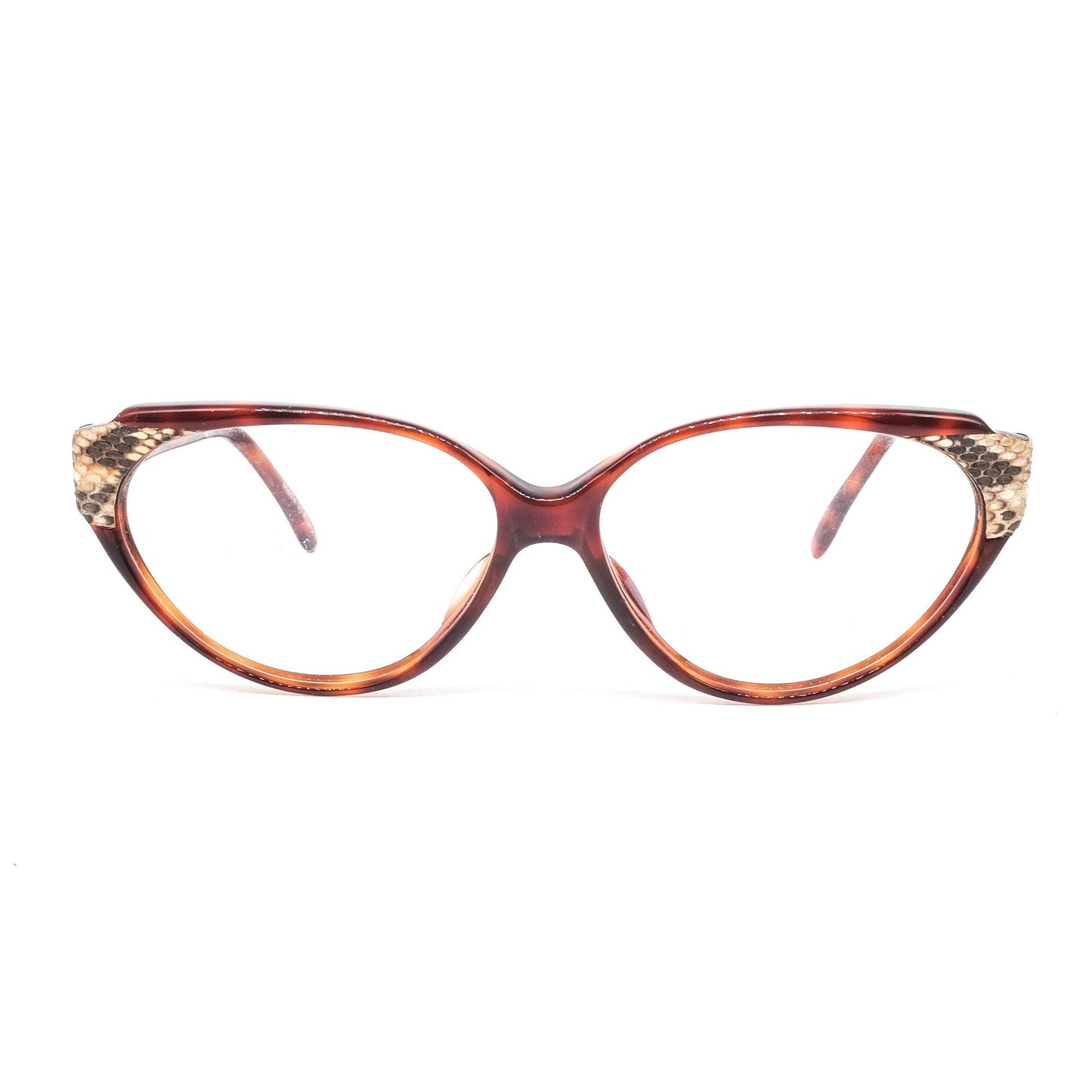 Emmanuelle Khanh 14100 tortoise cateye frames with snake inserts, hand Made in France