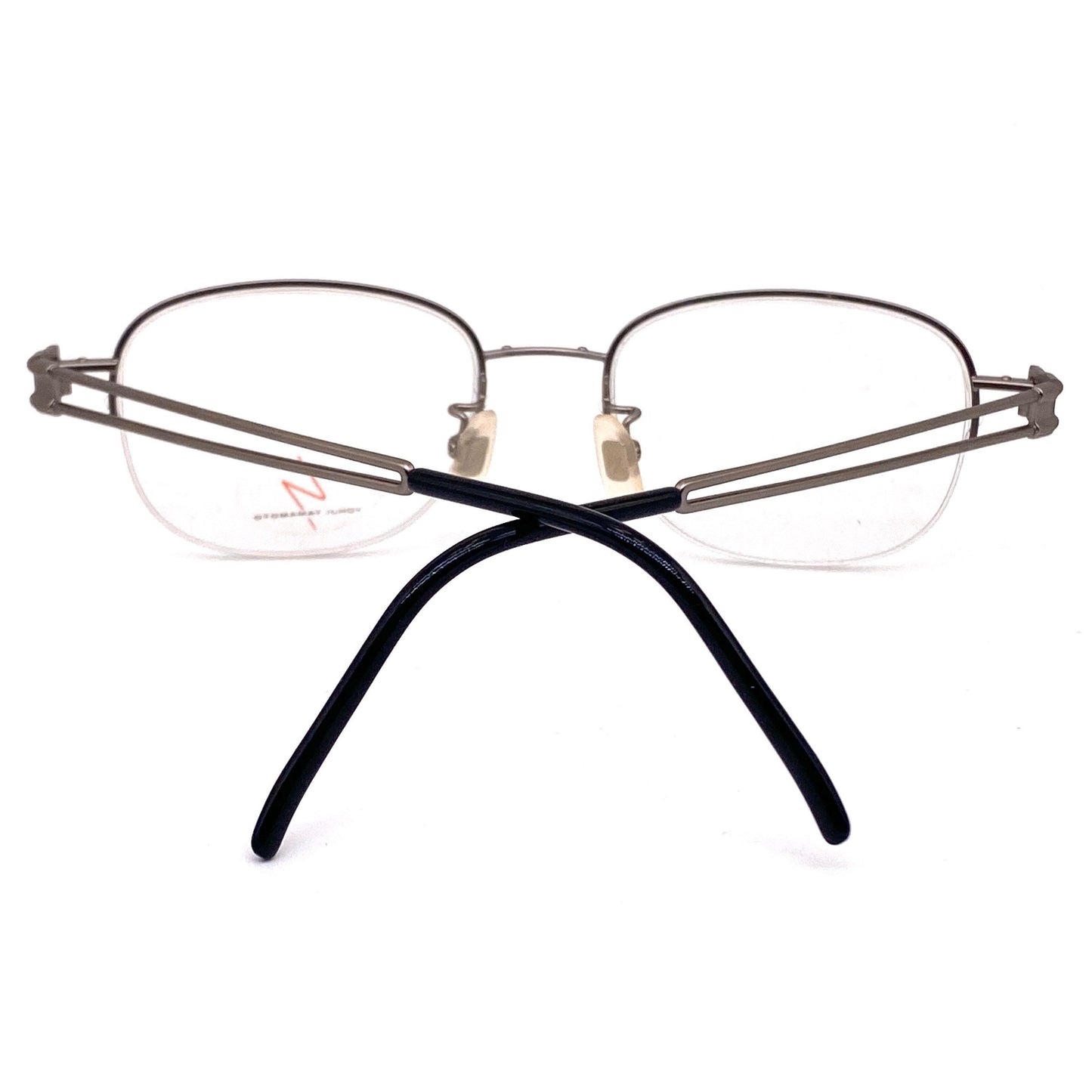 Yohji yamamoto 51-6110 montature quadrate d'avanguardia con mezza montatura, anni '90
