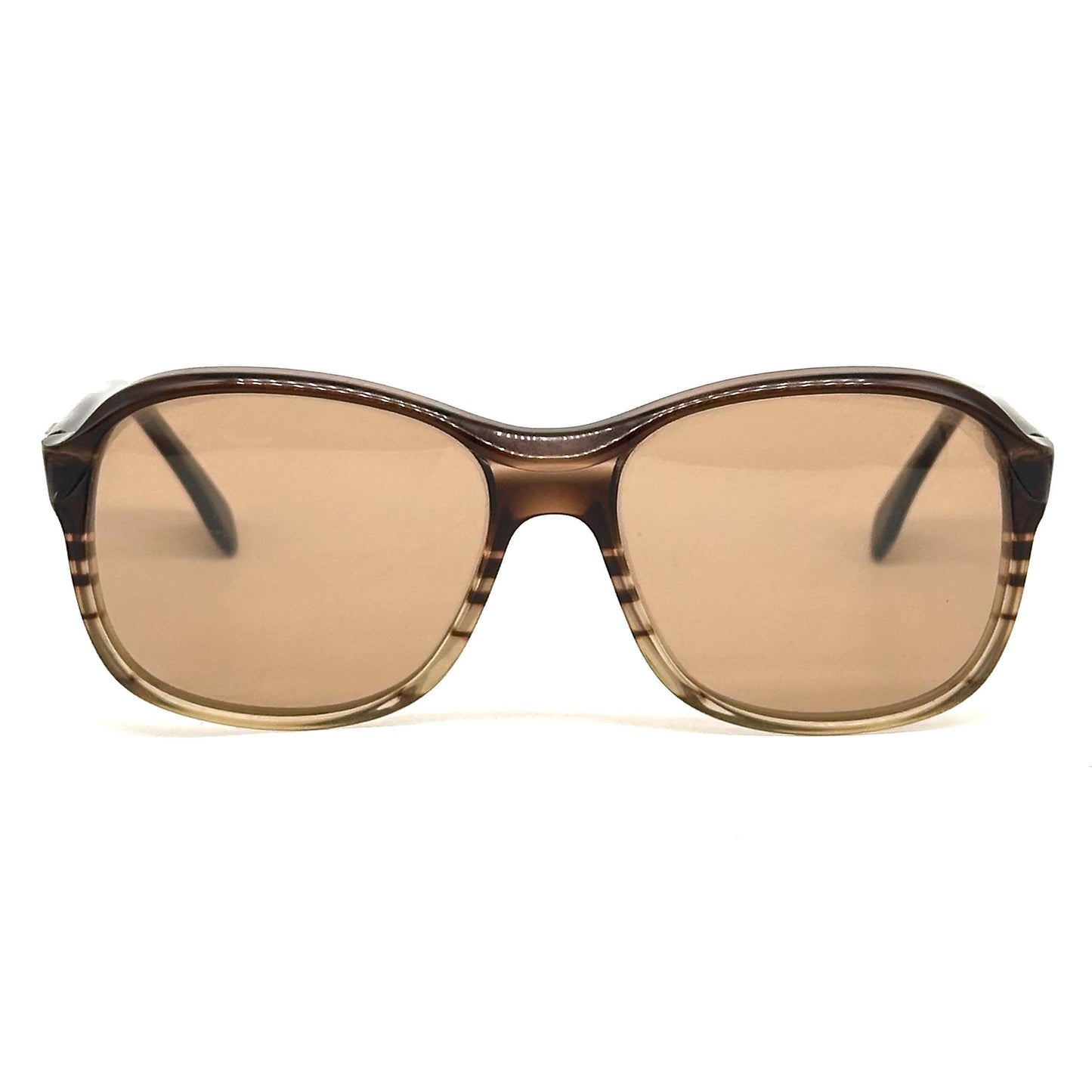 Emilio Pucci 366 140 brown striped shade clear frame sunglasses 80s NoS Made in France