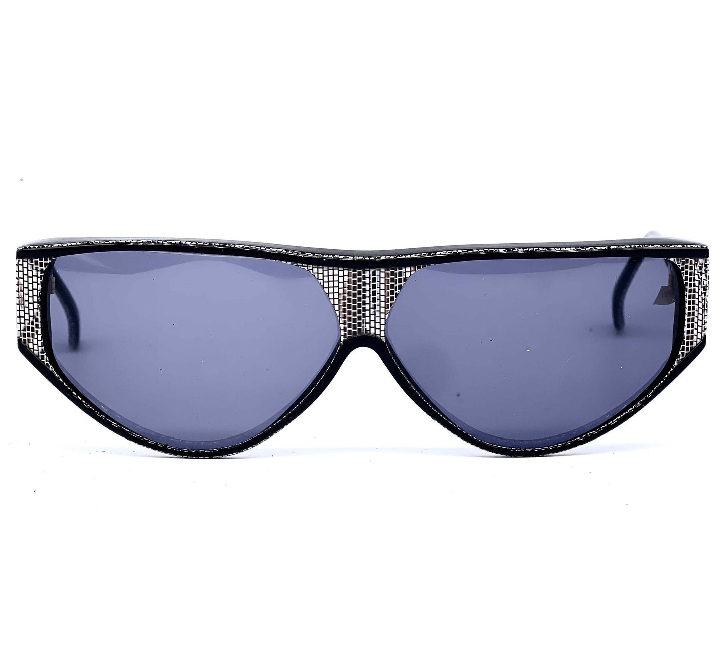 Trussardi T301 modernist wrap mask sunglasses made in Italy NOS 80s