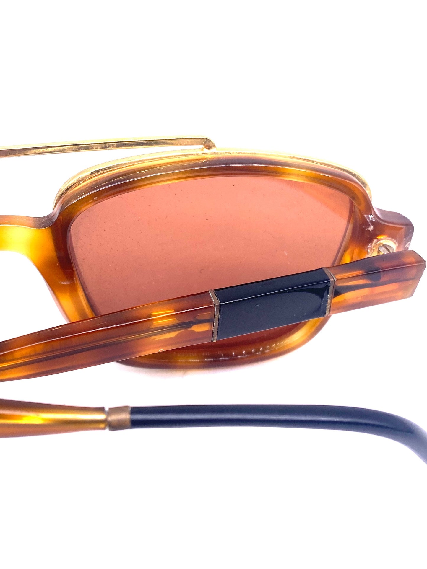 Maria Rosa De Carlo square dbl rim tortoise gold sunglasses hand made in Italy