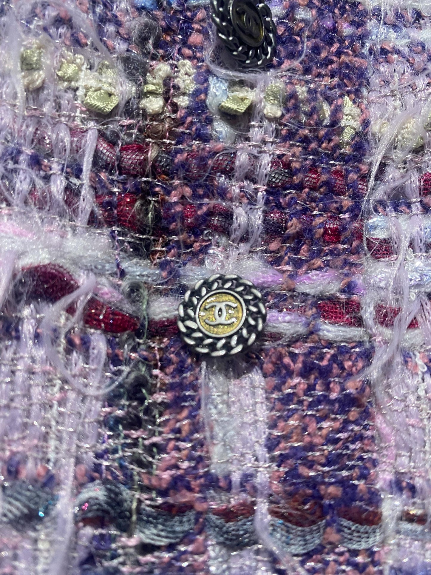 Chanel rare soft lesage purple/lavender tweed blazer jacket sz 42, as new