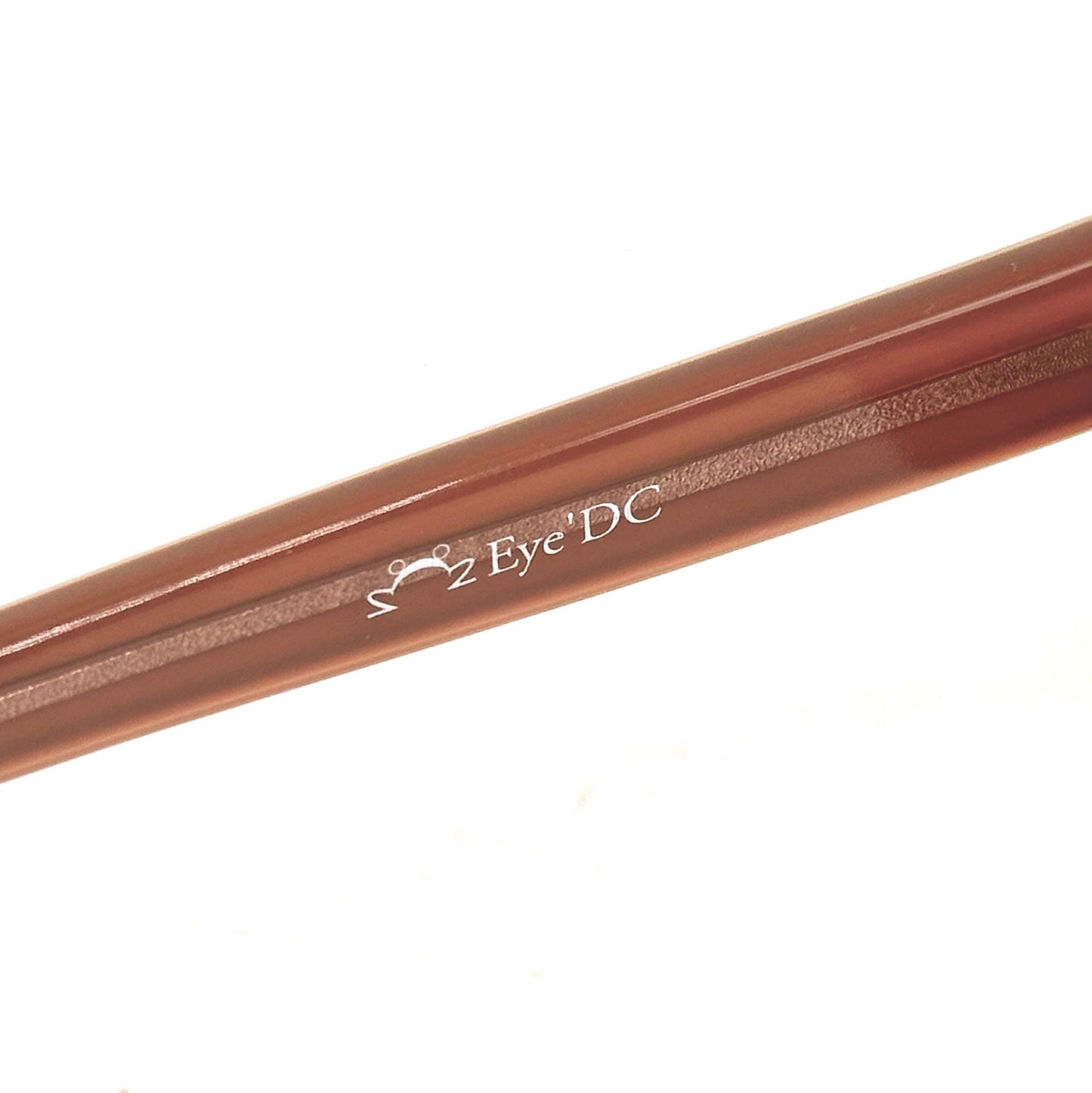 Eye DC 543 010 rounded square sunglasses in brown gradient acetate with waved line detail engraved around the brown lens 90s NOS