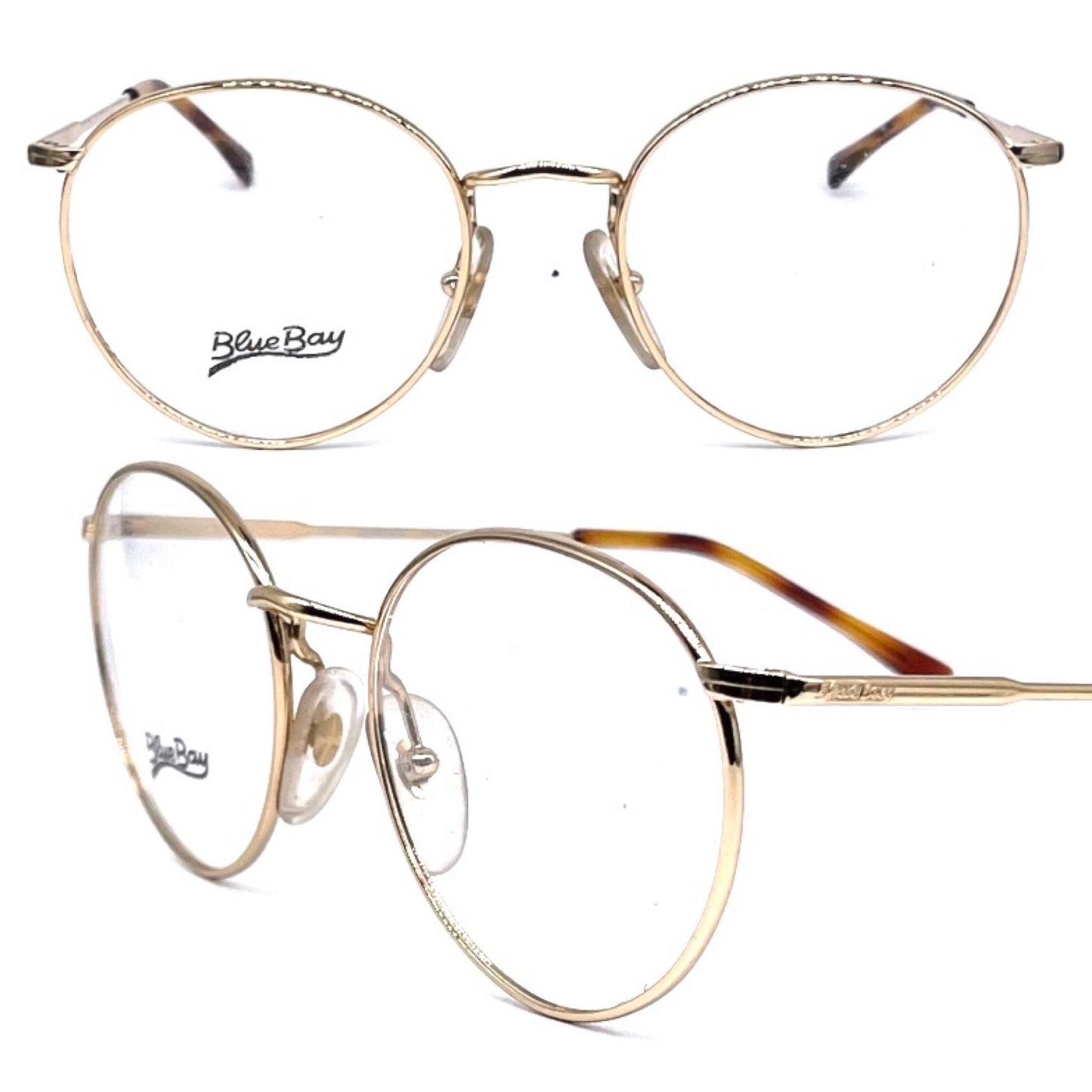 Blue Bay Classic Occhiali vintage tondi con aste tartarugate misura classica