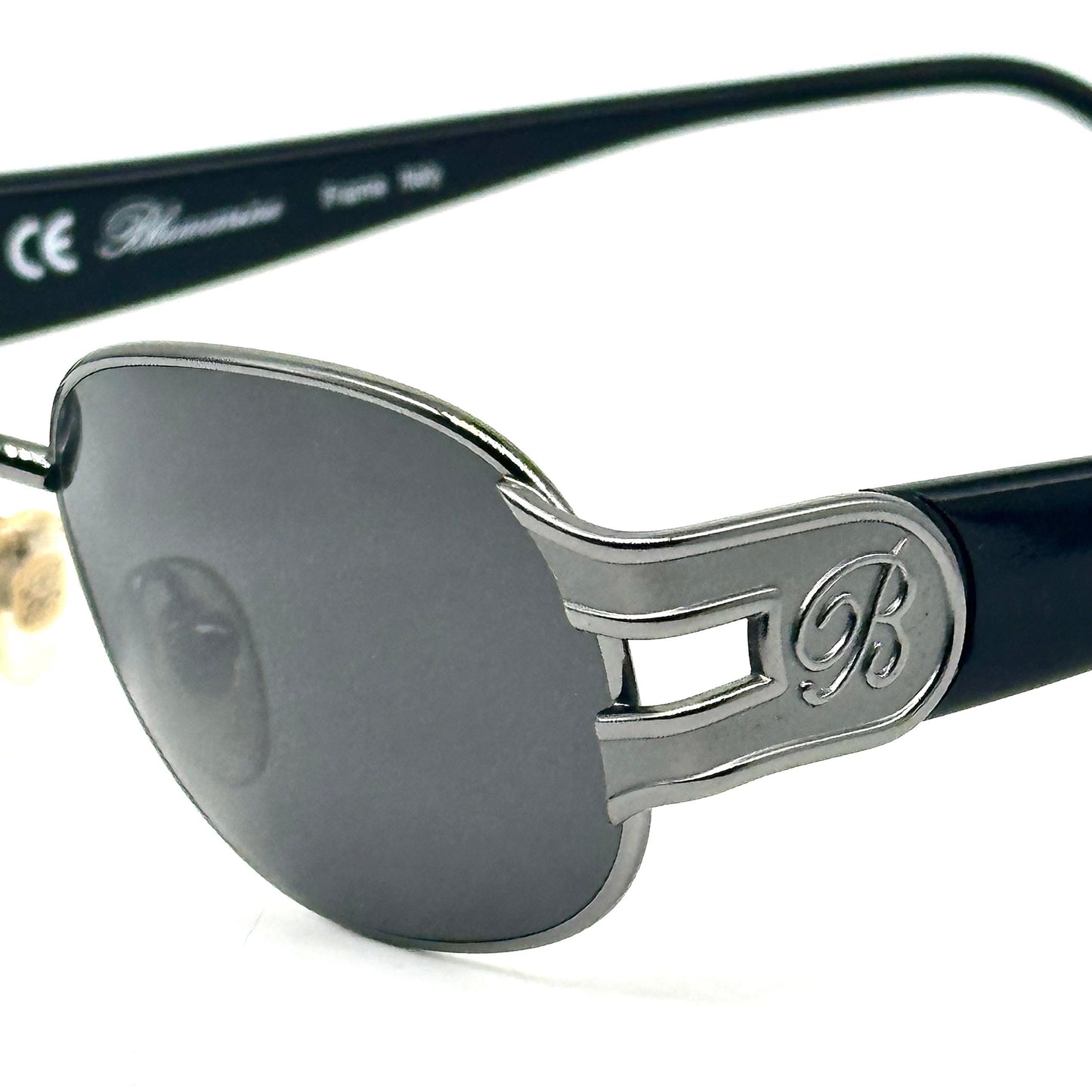Bluemarine BM 571 oval metal designer sunglasses made in Italy in the 90s, NOS mint
