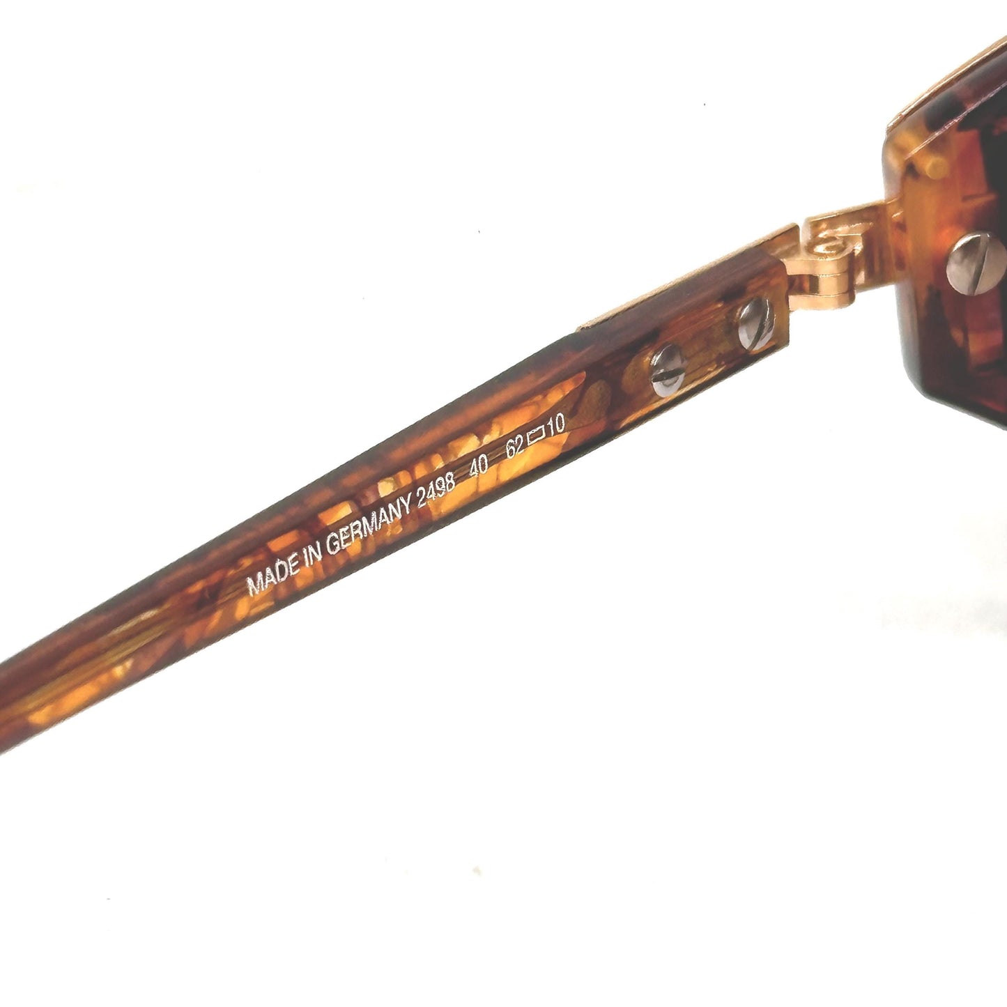 Christian Dior 2498 brown marble and gold frames with gold geometric print all over rare collectible 80s NOS
