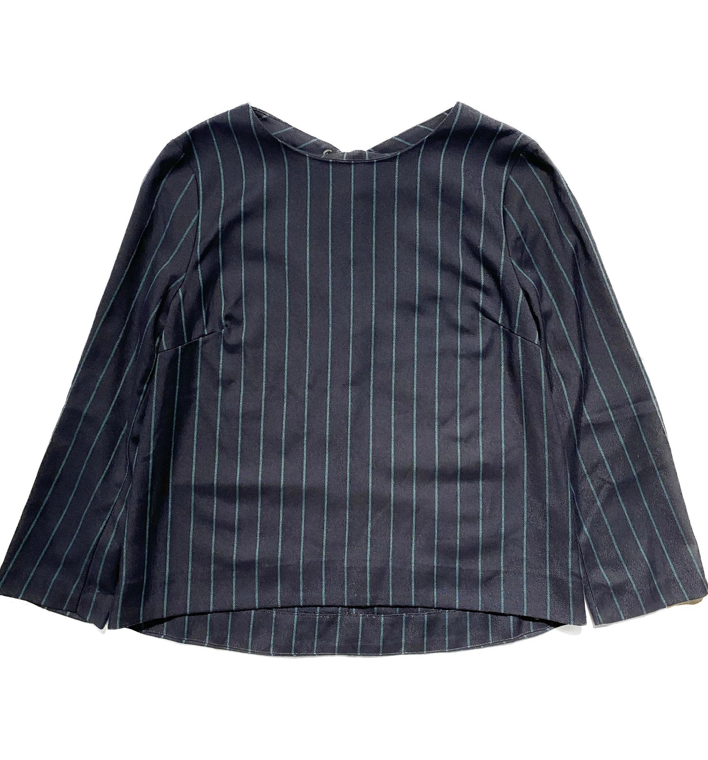 Sailor style jumper by French, navy striped viscose blend, BNWT mint sz L
