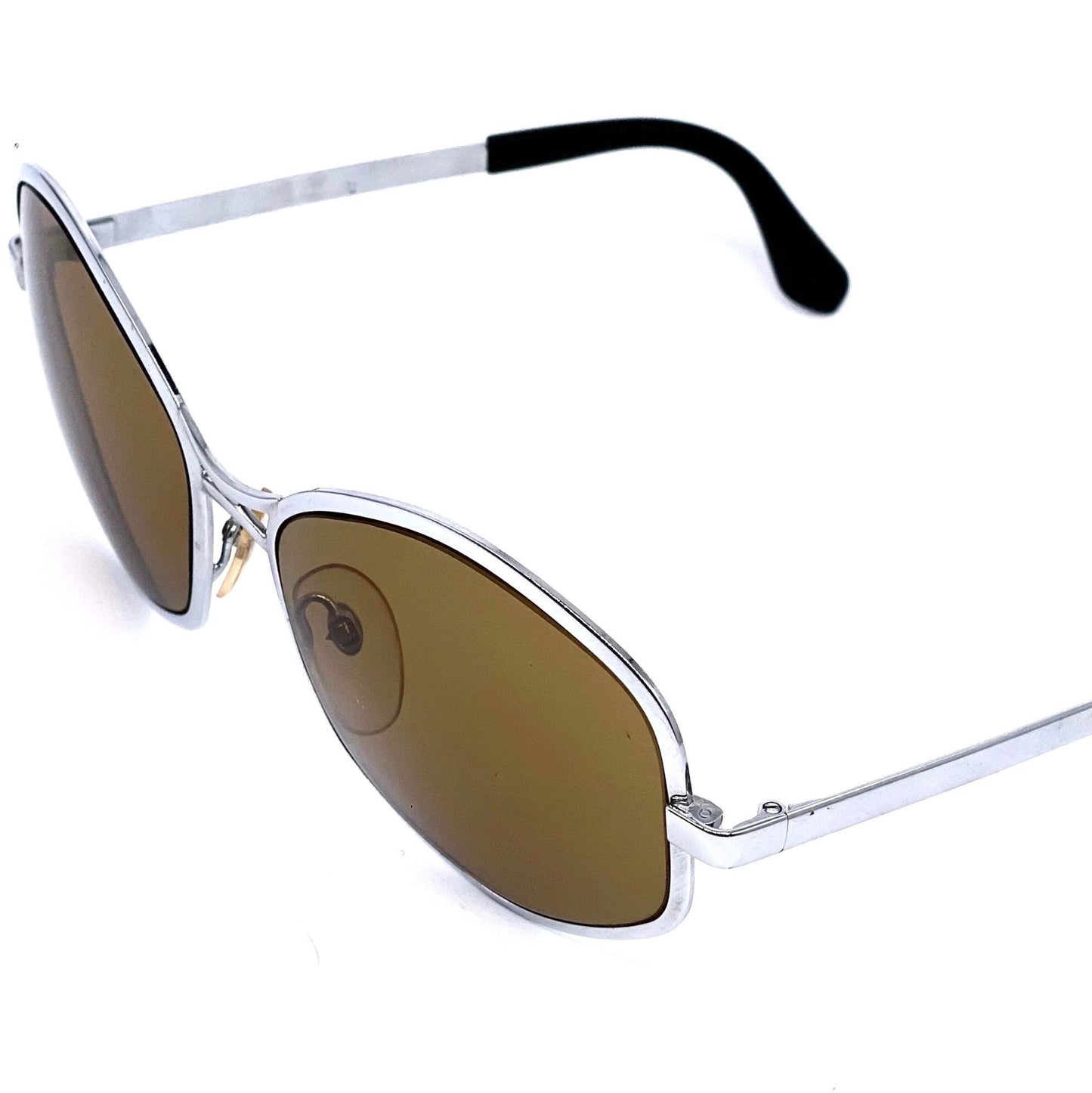 Rodenstock Cervinia 130 Miles Davis’ 70s oversized funky silver metal sunglasses, NOS