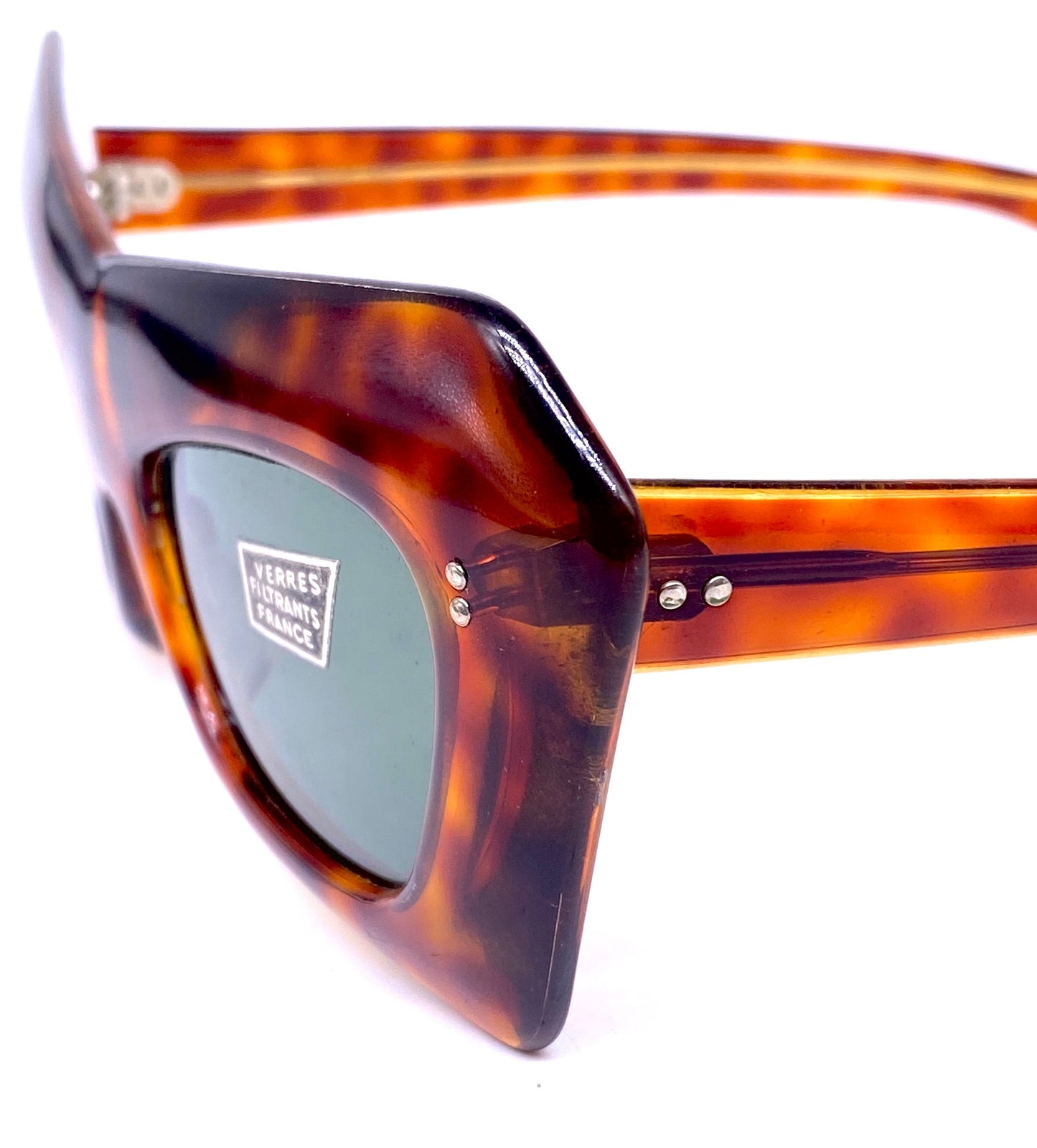 1960s thick butterfly tortoise oversized sunglasses, NOS France / Lady Gaga / Buddy Holly