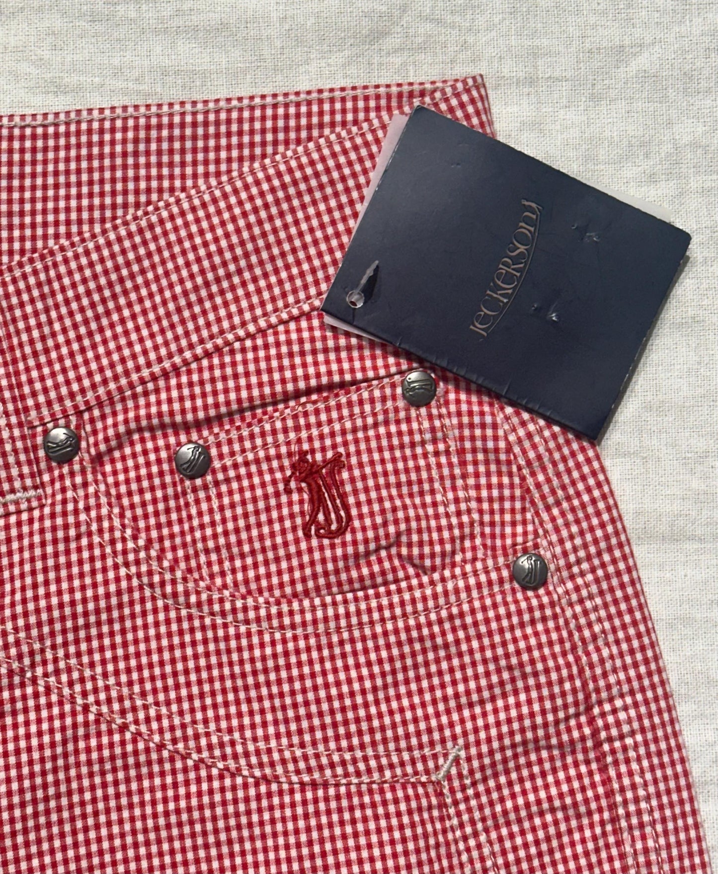 Jackerson checkered chinos white and red light cotton pant BNWT Y2k