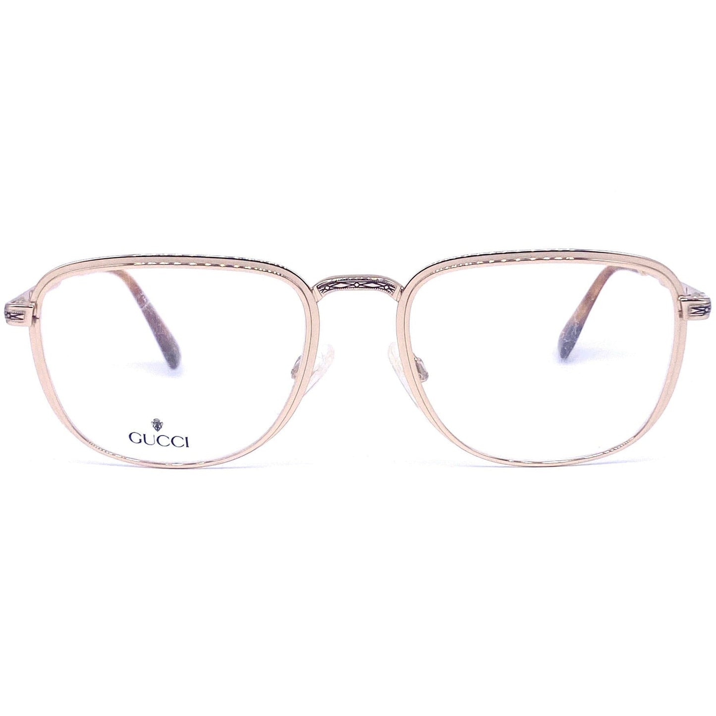 Gucci 1225 classy squared gold plated eyeglasses NOS 80s