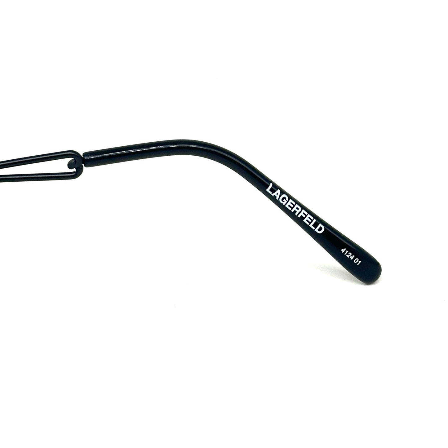 Karl Lagerfeld 4124 01 black oval steampunk sunglasses intertwined temples 1990s, NOS