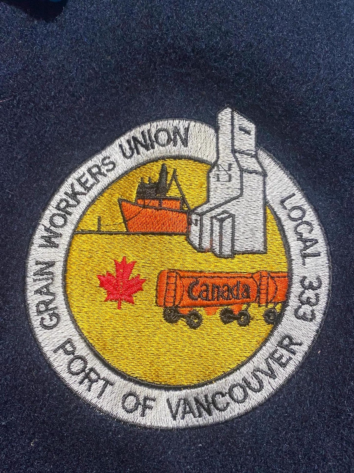 Blue tones Wool-Leather varsity jacket Joe - Dock Workers Vancouver, 1990s mint condition