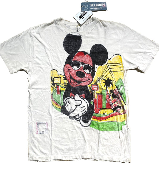 T-shirt Religion x Disney Topolino con stampa/ricamo al contrario