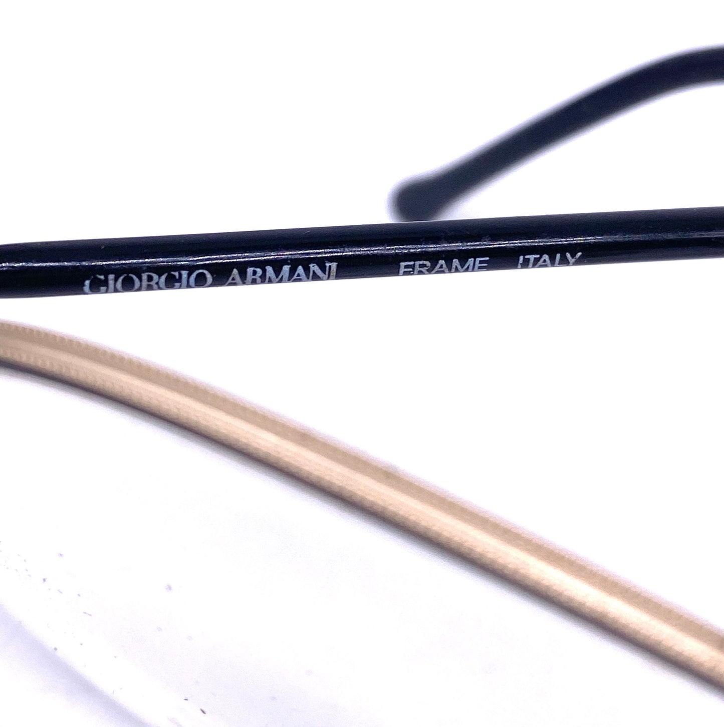 Giorgio Armani 142 round half rimmed glasses with black temples, NOS 80s Italy
