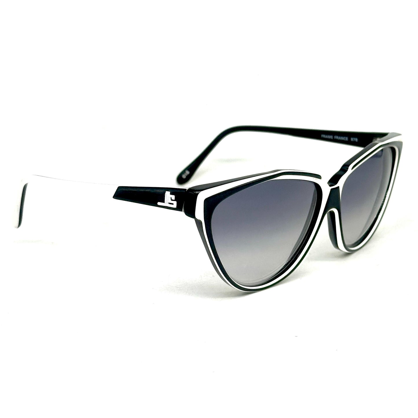 Jean-Louis Scherrer Paris frame 878 black and white futuristic design shape sunglasses. 90s NOS France