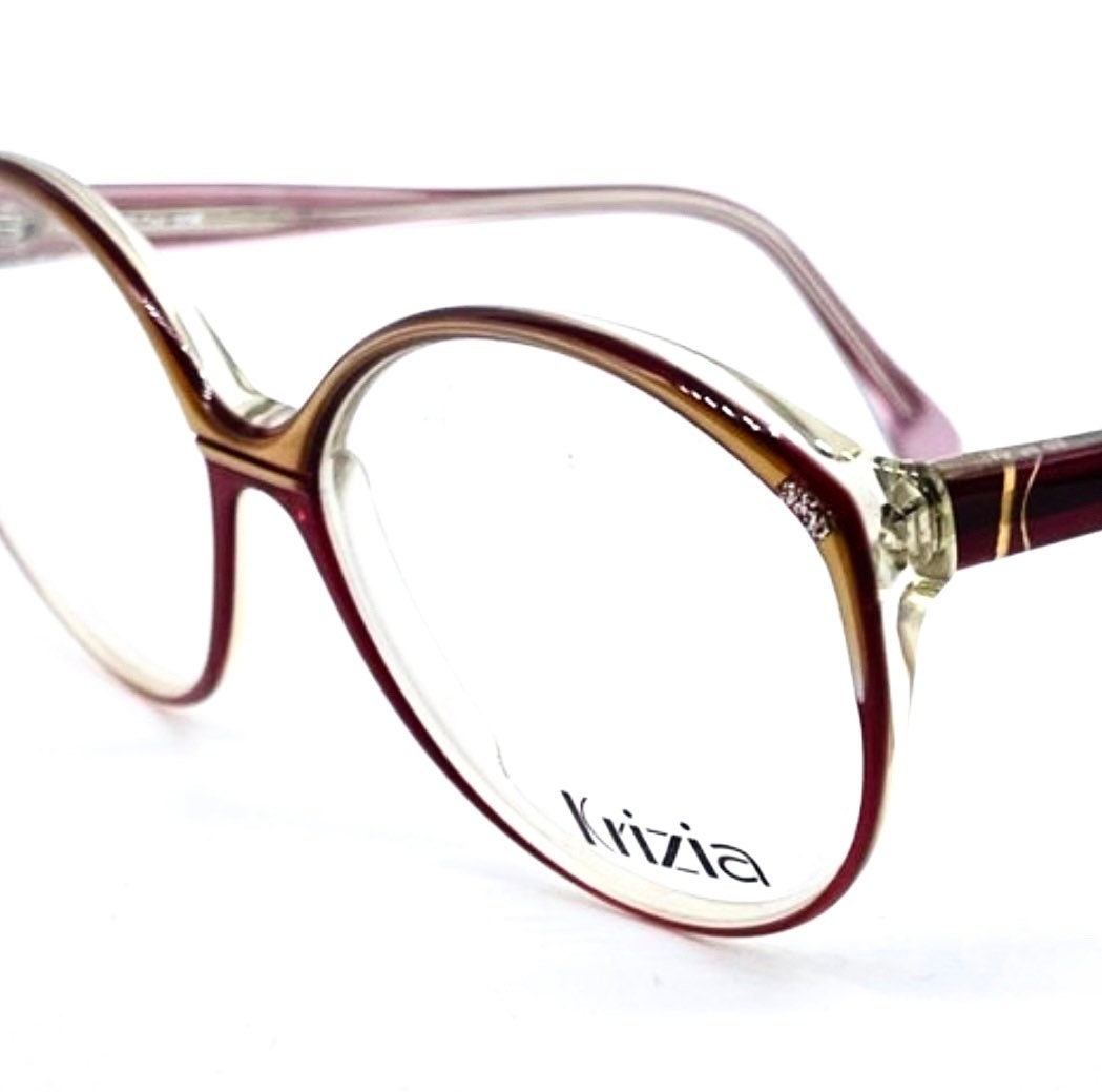 Krizia 205 ladies round oversized cateye sunglasses  in 3 colorways, NOS 80s